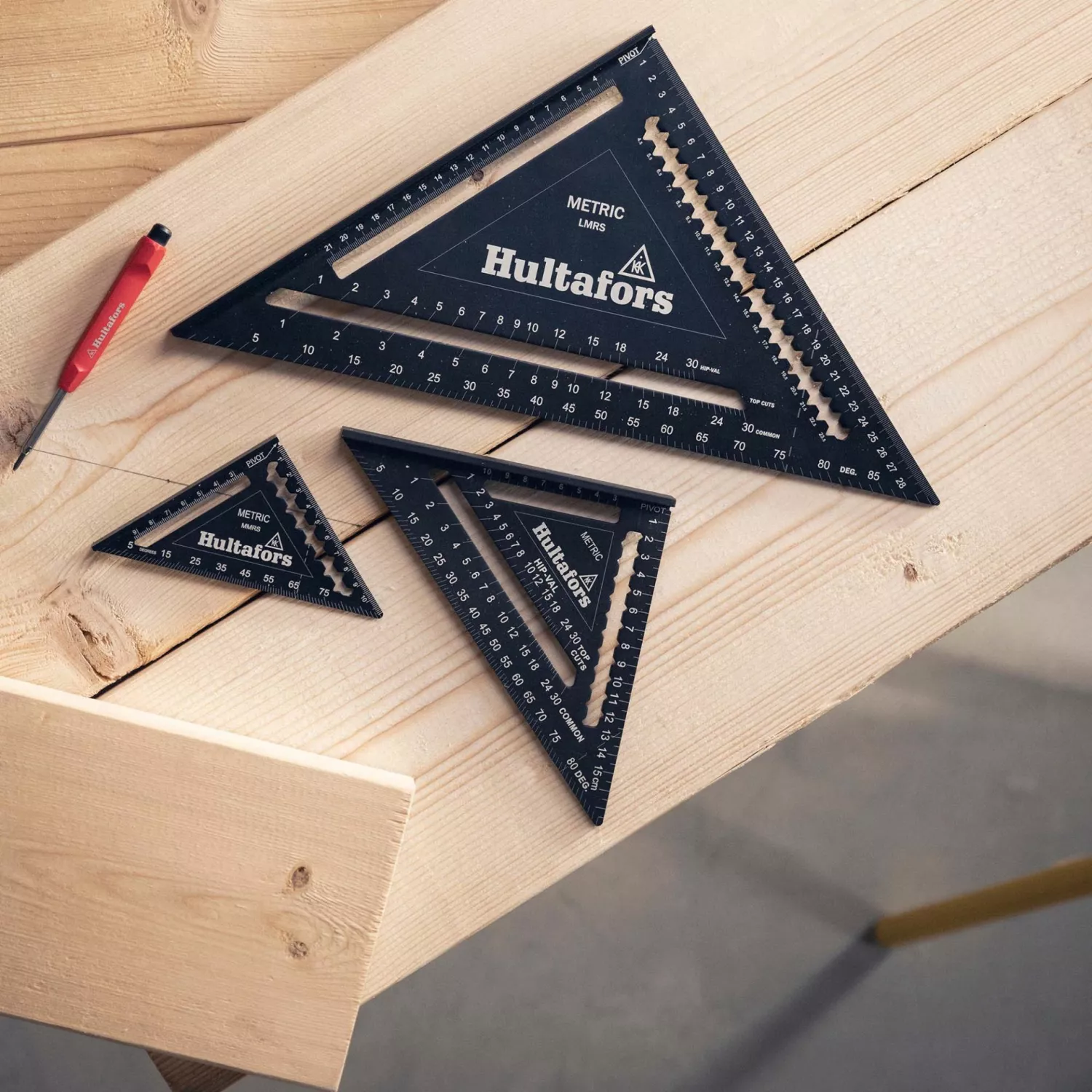 Hultafors Metric Rafter Square Meetdriehoek Set - 11 / 18 / 30 cm-image