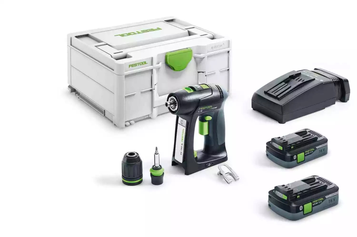 Festool C 18 HPC4,0 I-Plus 18V Li-Ion accu schroefboormachine set (2x 4,0Ah) in systainer - 45Nm - 40mm - koolborstelloos-image