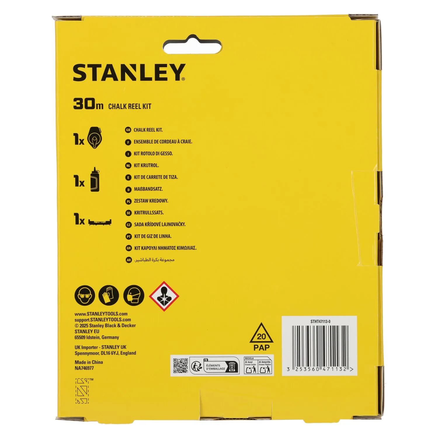 Stanley STHT47113-0 Slaglijnmolen Kit incl. lijnwaterpas - 30m - blauw
