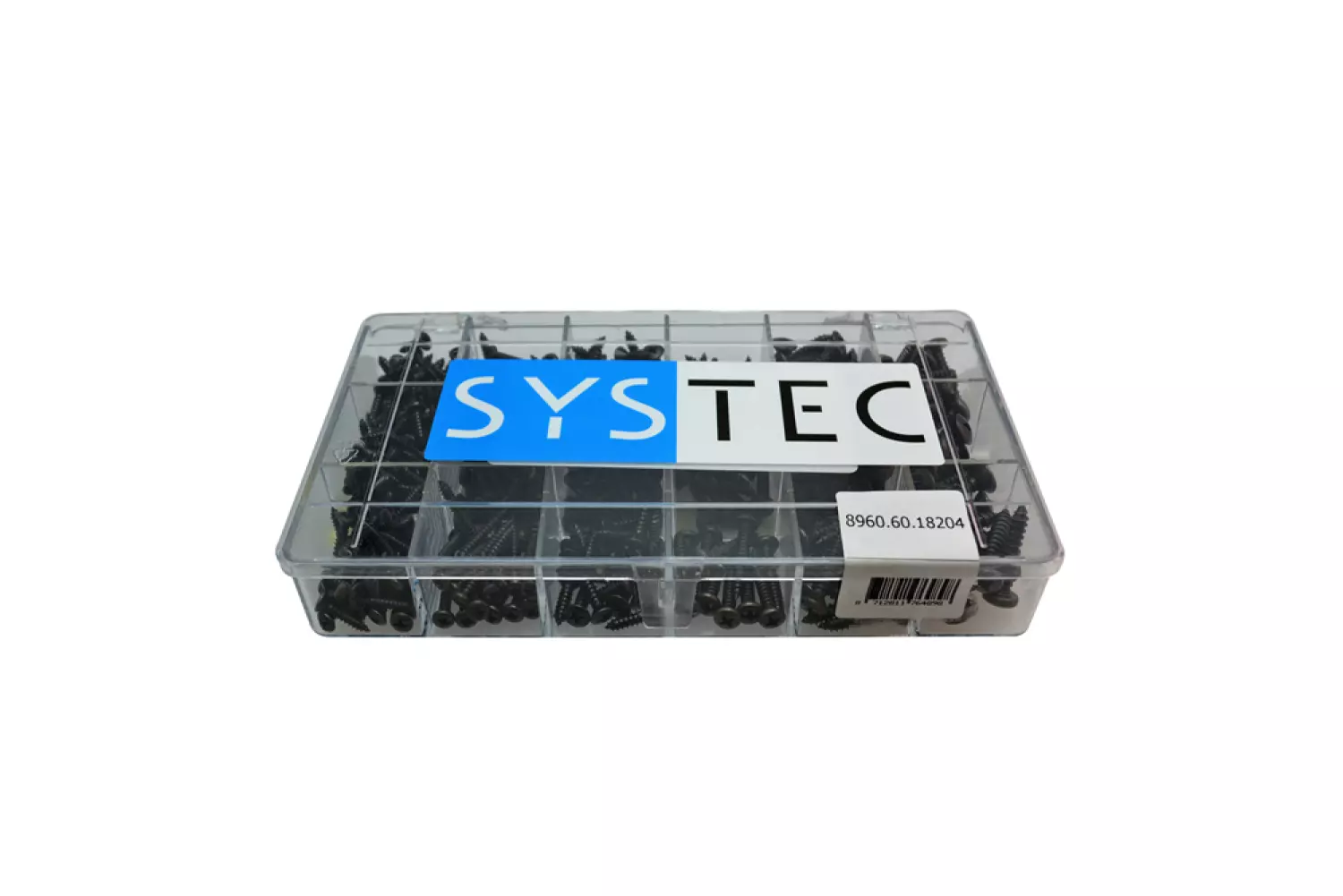 Systec Assortimentskoffer met zwarte plaatschroeven (440st)