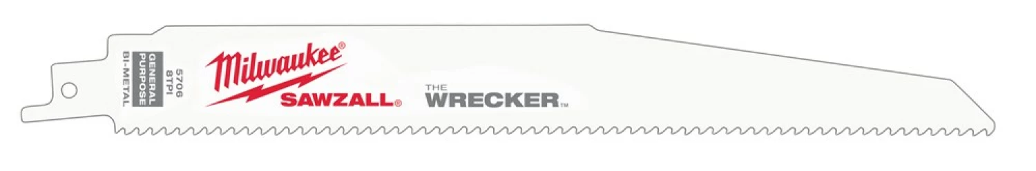 Milwaukee 48005706 Lame de scie sabre The Wrecker 150 / 3,2 mm (5 pièces) - 230mm-image