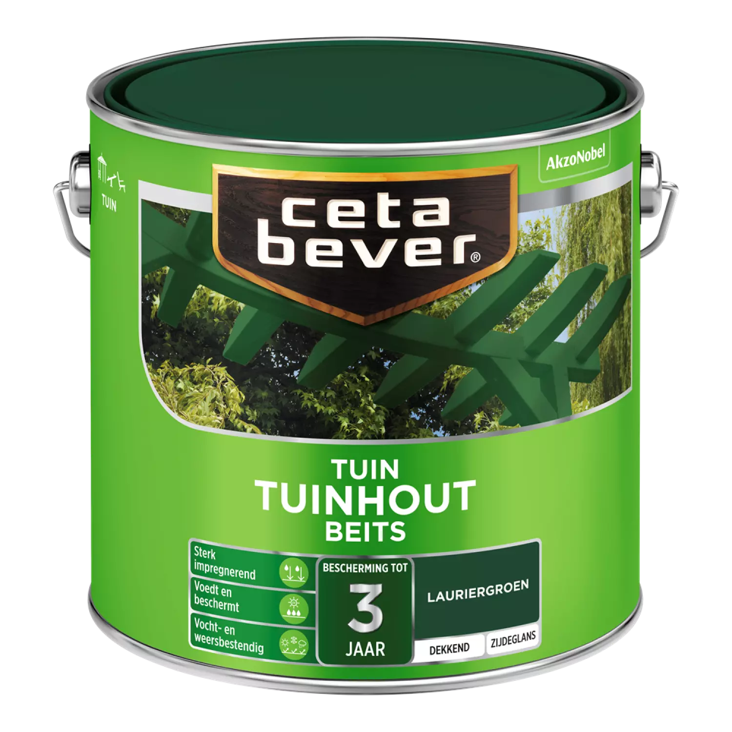 Cetabever Dekkende Tuinhout Beits - Lauriergroen - 2,5L-image