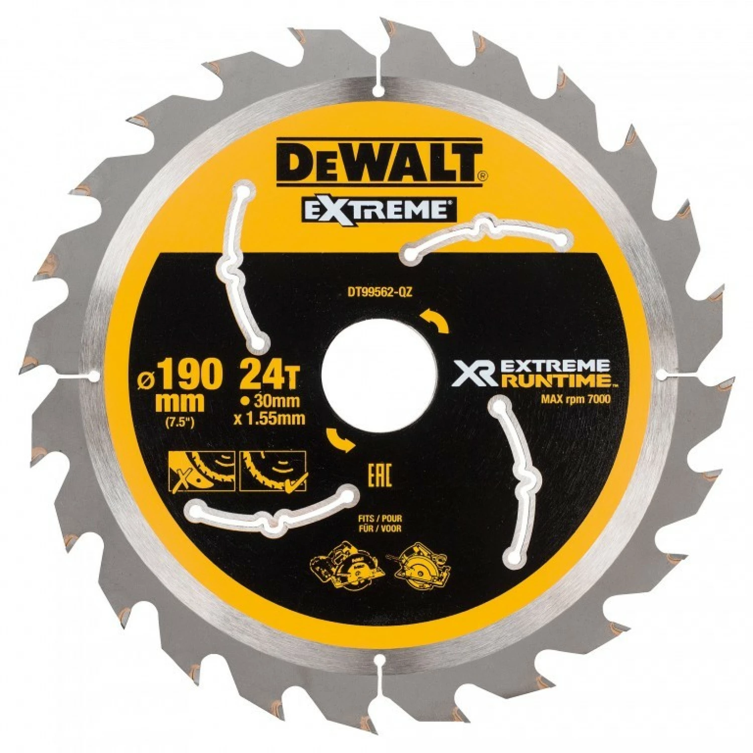 DeWALT DT99562-QZ Lame de scie circulaire - 190 x 30 x 24T - Bois-image