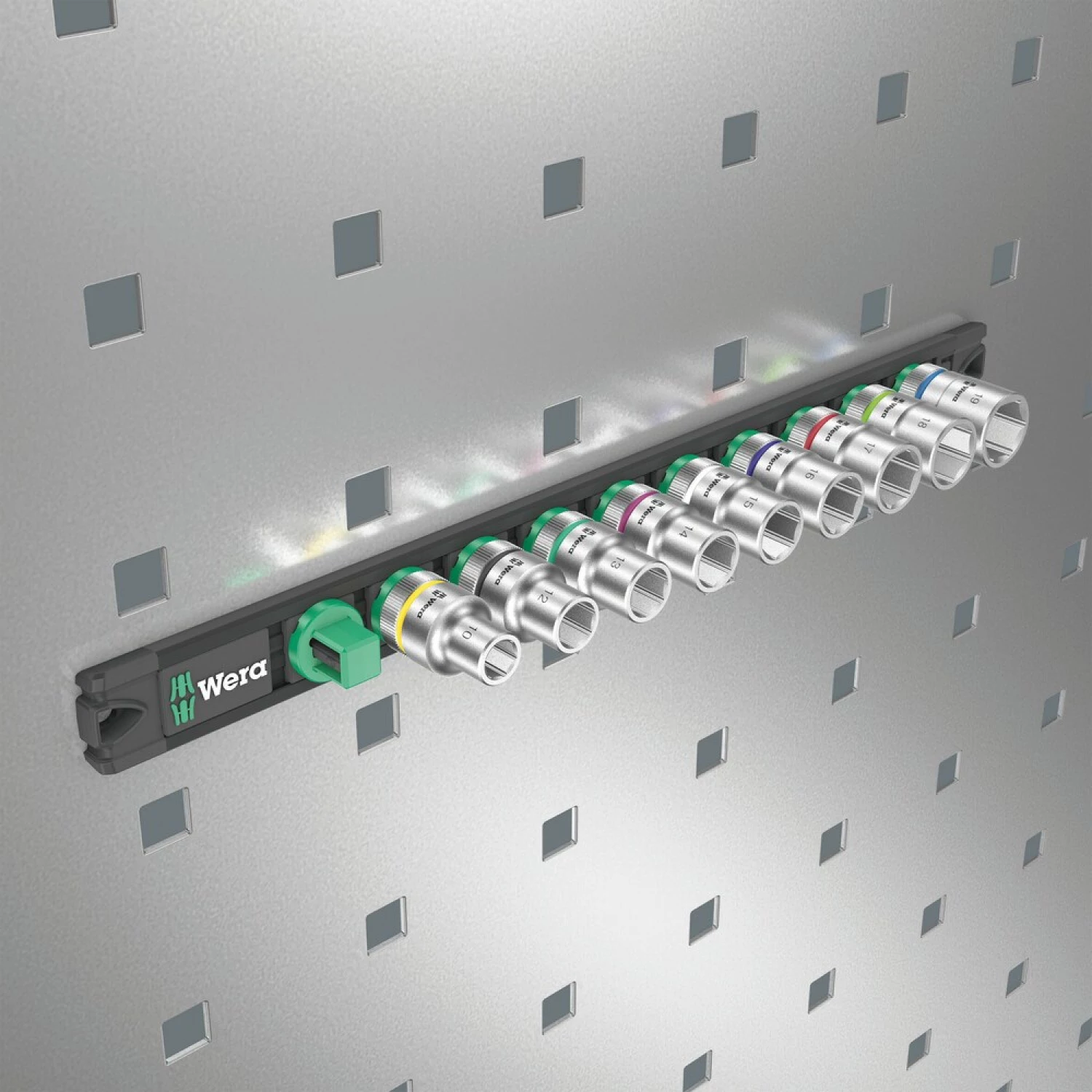Wera 05005460001 Barrette magnétique à douilles 9 pièces C 4 jeu de douilles Zyklop avec support - 1/2 »-image