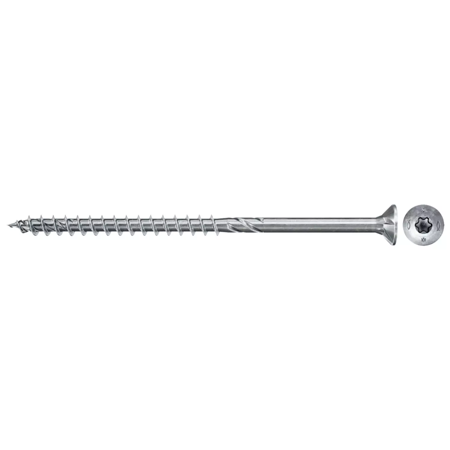 Fischer - Vis Power-Fast II CTP 5,0x90 - pcs : 200 - Tête fraisée - empreinte TX - zingué blanc - filetage partiel