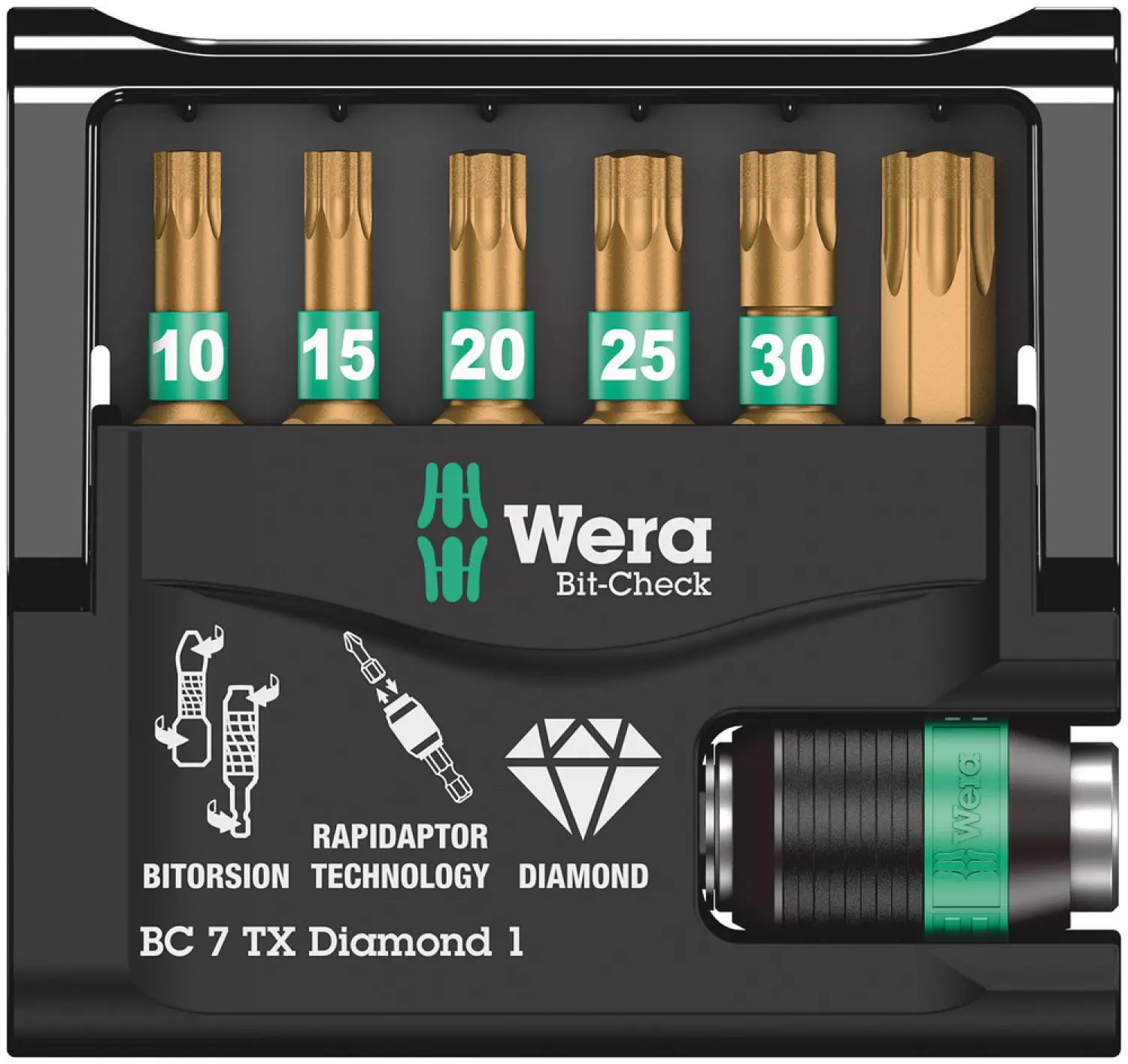 Wera 5057415001 7-delige Bit-Check 7 Diamond Bitset - Torx-image