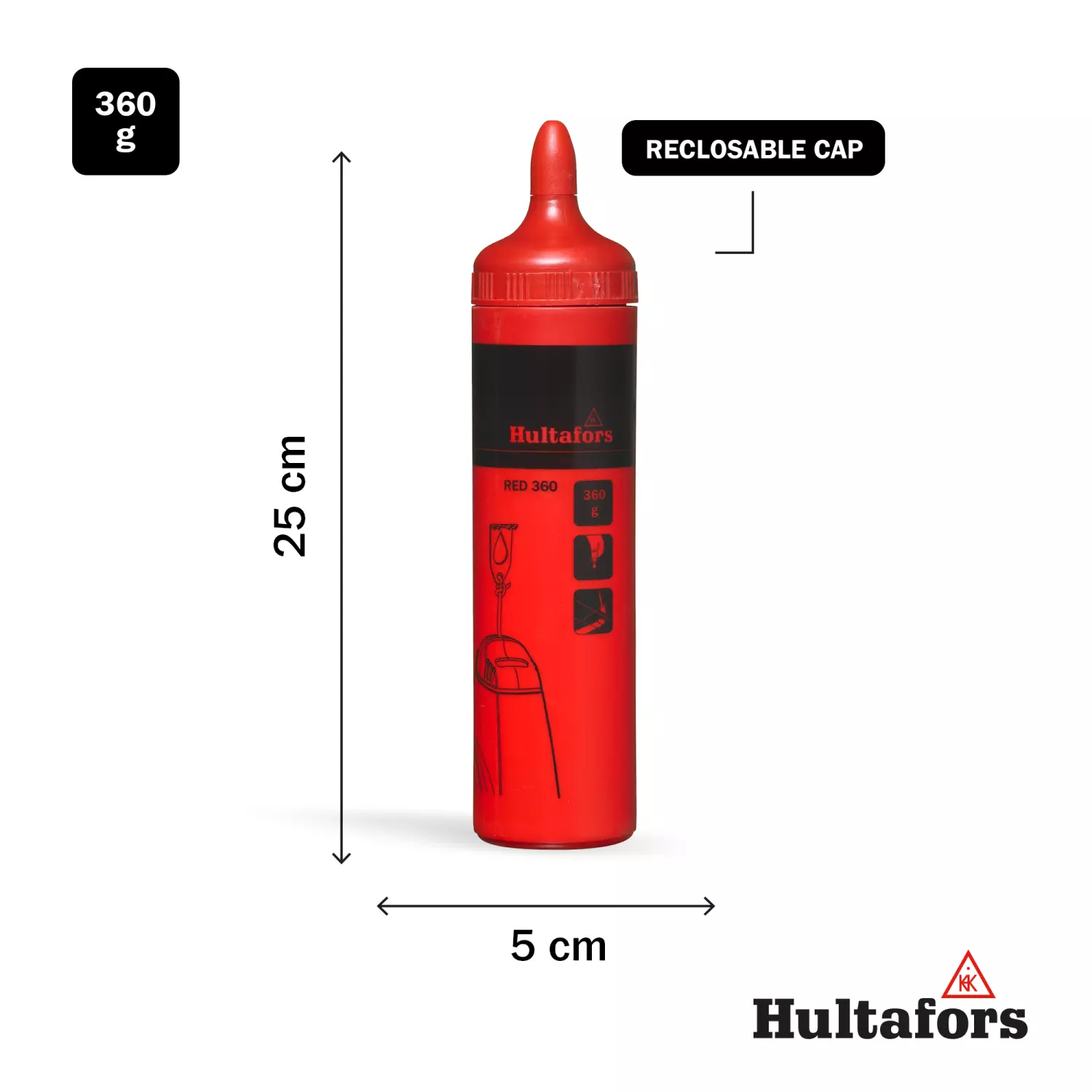 Hultafors RED 360 Slaglijnkrijt - Rood - 360g-image