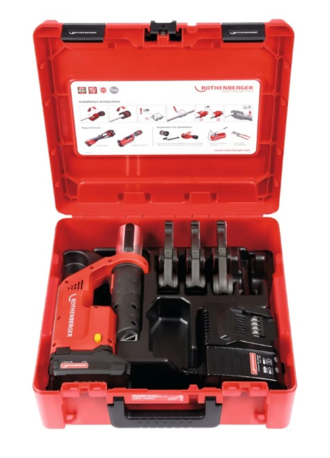 Rothenberger Romax Compact TT 18V Li-ion accuperstang set (1x 2.0Ah accu) incl. U15-22-28 persbekken in koffer-image