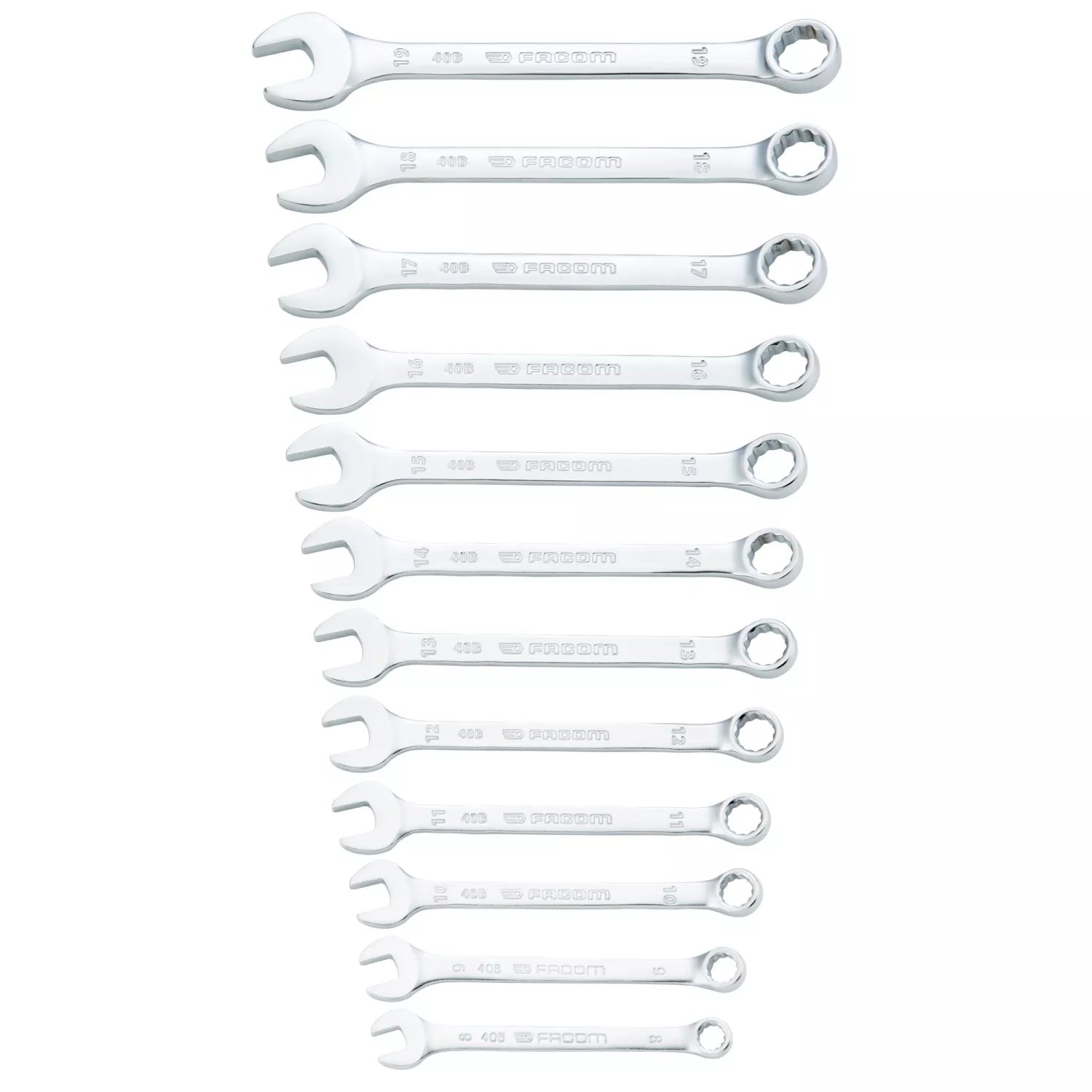 Facom 40B.JP12PB jeu de clés mixtes 12 pièces dans support - 8-19mm