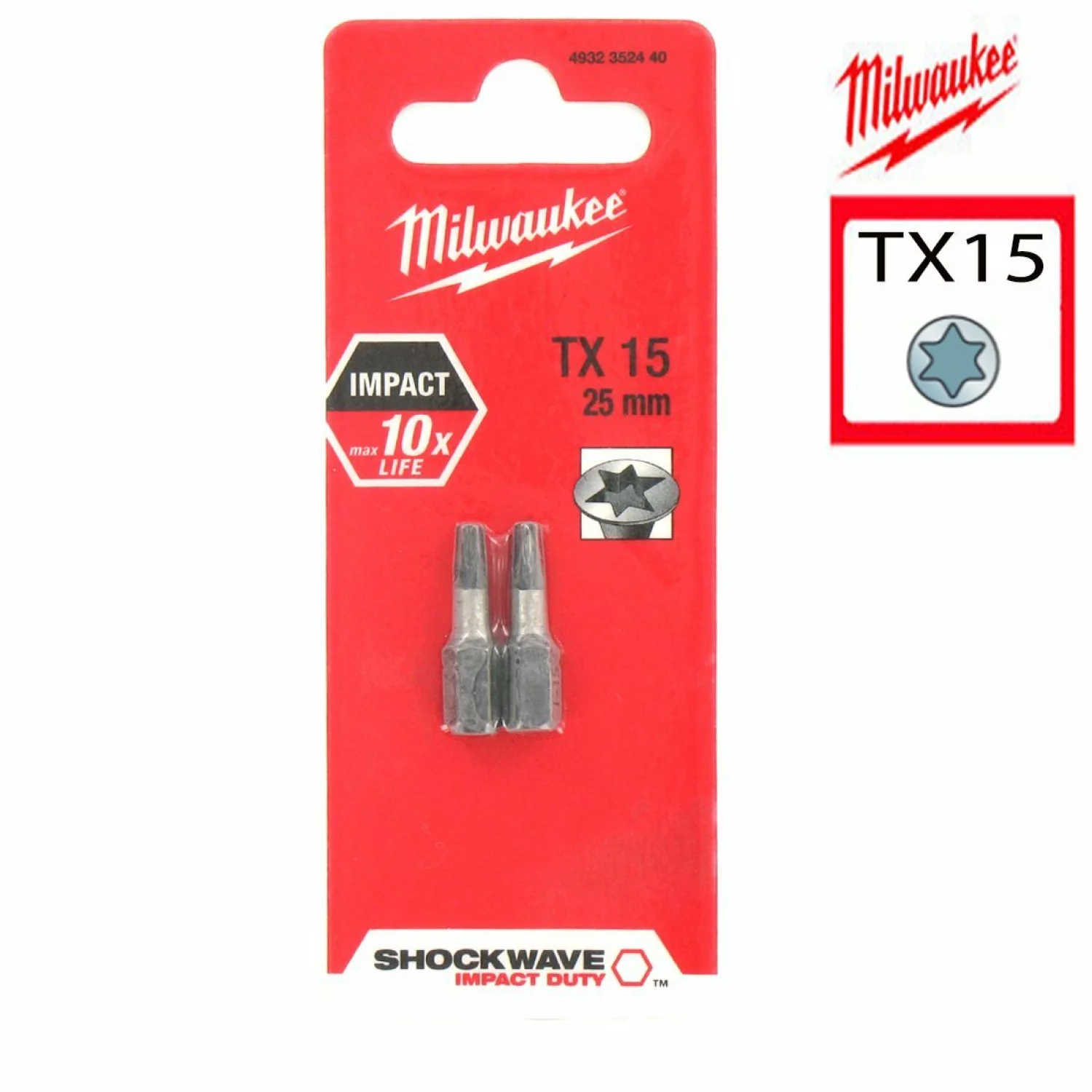 Milwaukee 4932352440 / 4932430872 Shockwave impact duty schroefbit TX 15 - 25mm (2st)-image