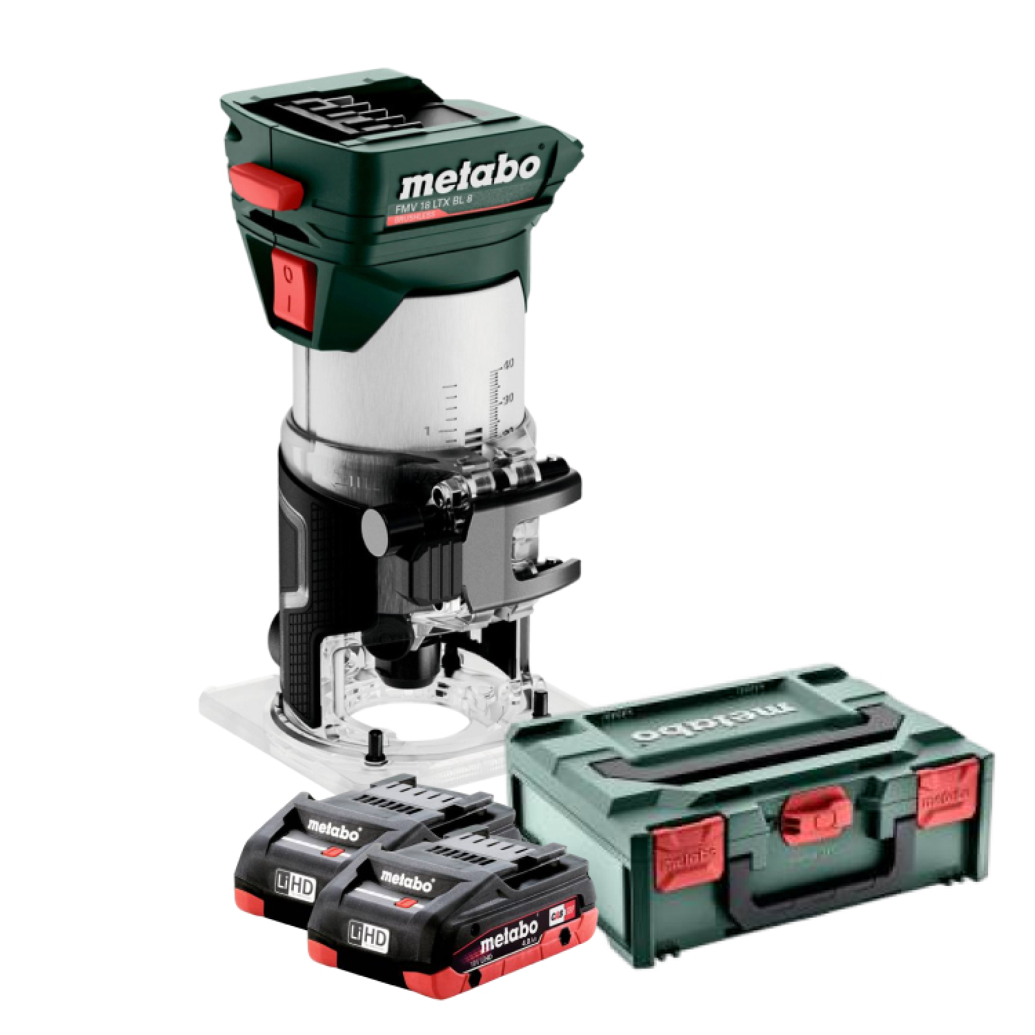 Metabo FMV 18 LTX BL 8 18V Li-ion kit de fraisage d'angle (2 batteries 4,0 Ah) dans MetaBox-image