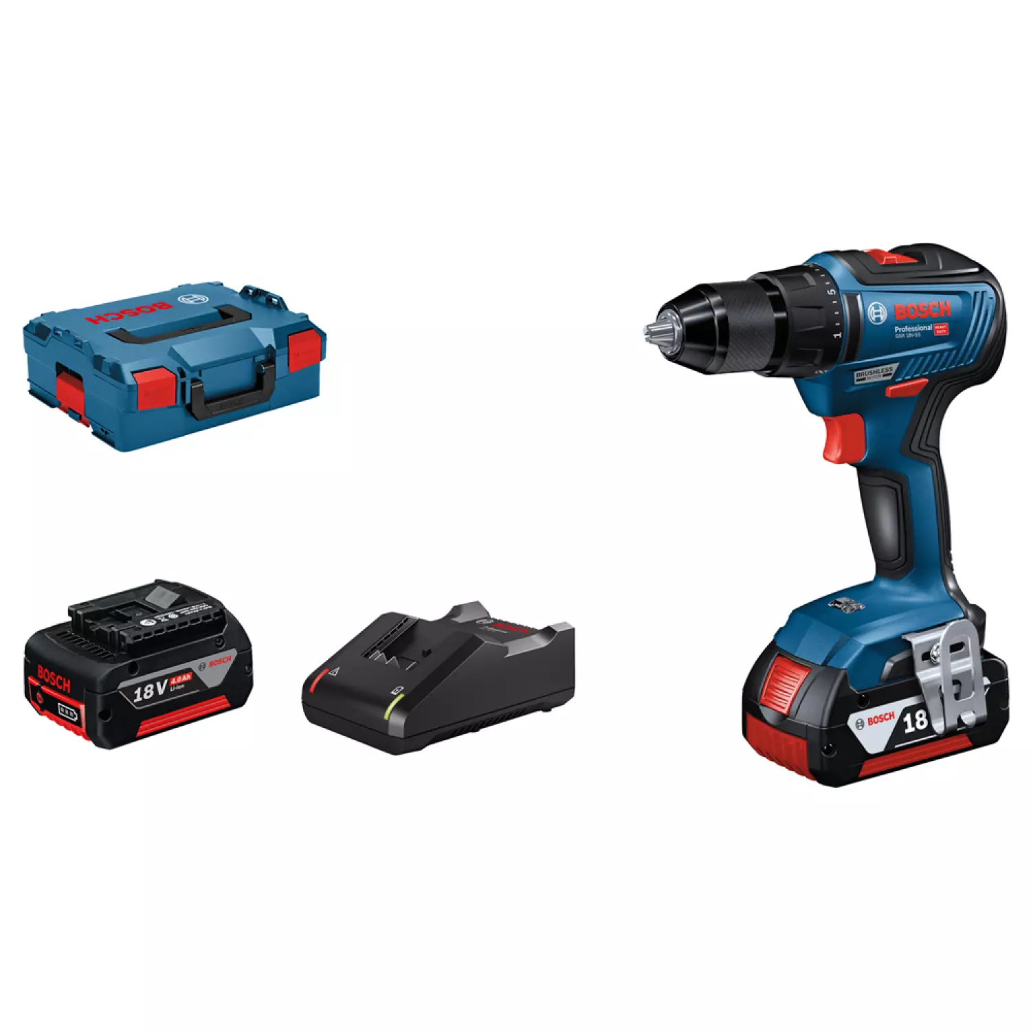 Bosch GSR 18V-55 Jeu de visseuses sans fil 18V Li-Ion (2x4.0Ah) en L-Boxx-image