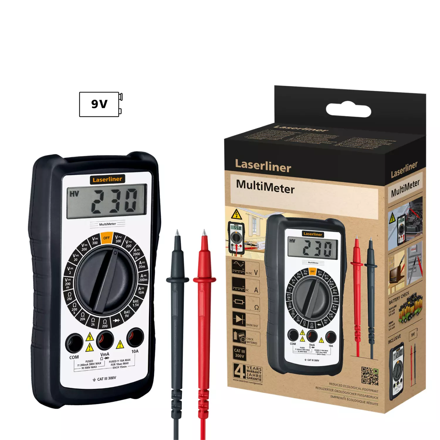 Laserliner MultiMeter Multimètre numérique - 300 V CA/CC et 10 A-image