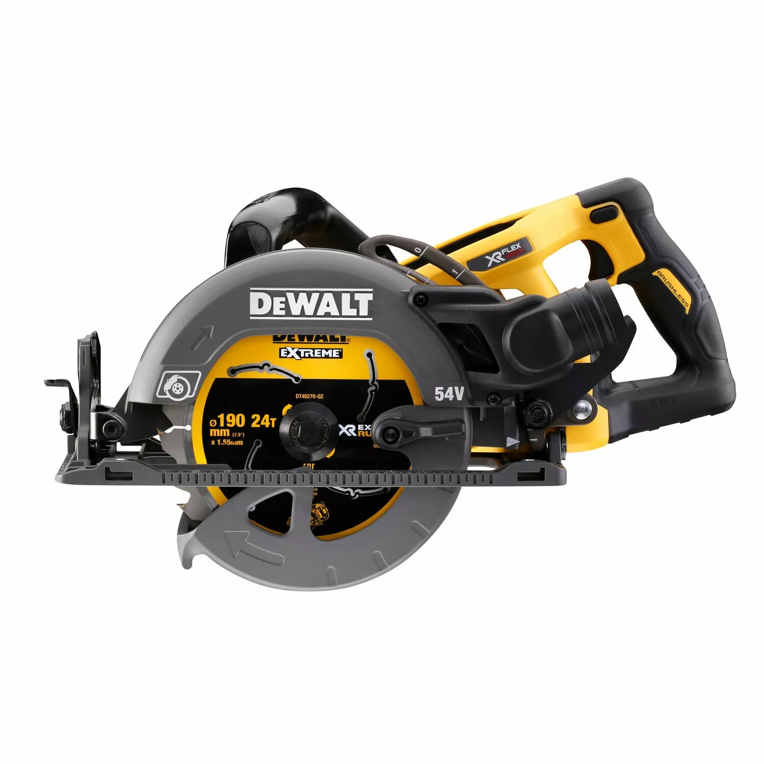 DeWALT DCS577N-XJ Scie circulaire sans fil 54V XR FlexVolt Li-Ion (machine seule) - 190 mm - moteur brushless-image