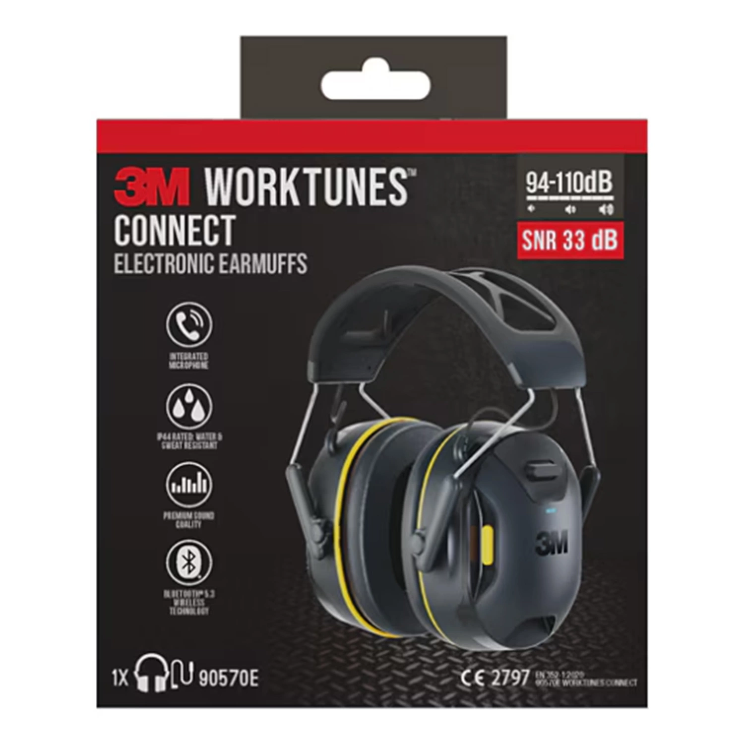 3M 90570E-1 WorkTunes Connect Protection auditive - Bluetooth - SNR 33 dB-image