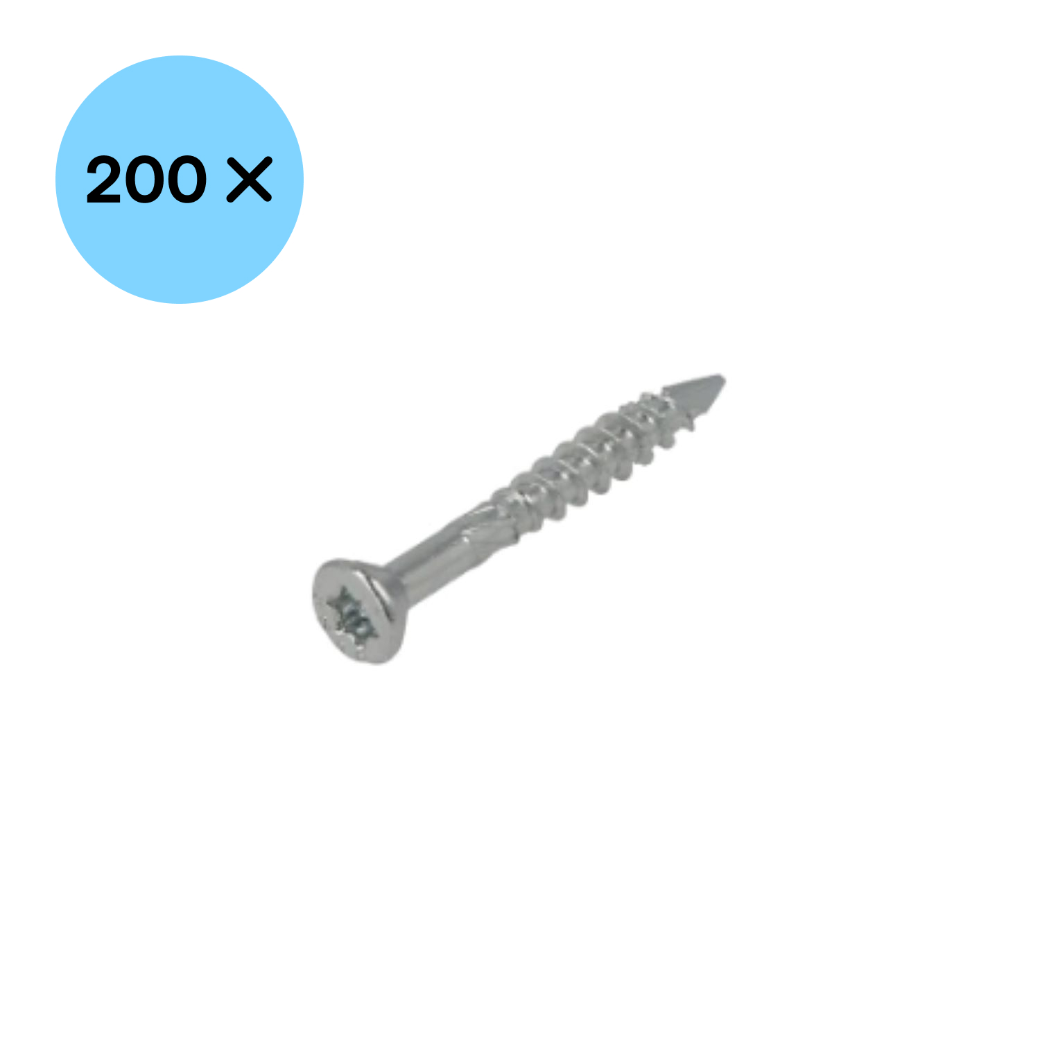 DynaPlus 0287.01.17401 MDF Plaatschroef - TX15 - 3.5 x 35/20mm - 75 graden Platkop - Deeldraad - Verzinkt (200st)-image