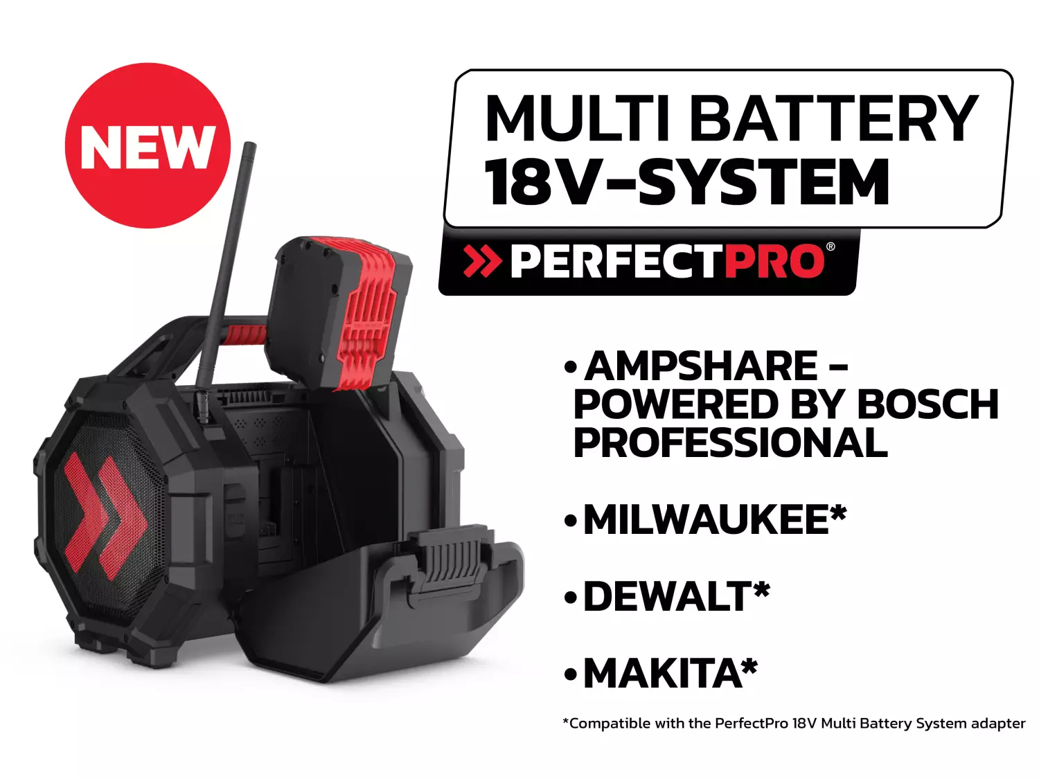 PerfectPro ROCKTAGON OCT-18V multi battery Bouwradio - FM RDS / DAB+ - AUX-in - bluetooth-image