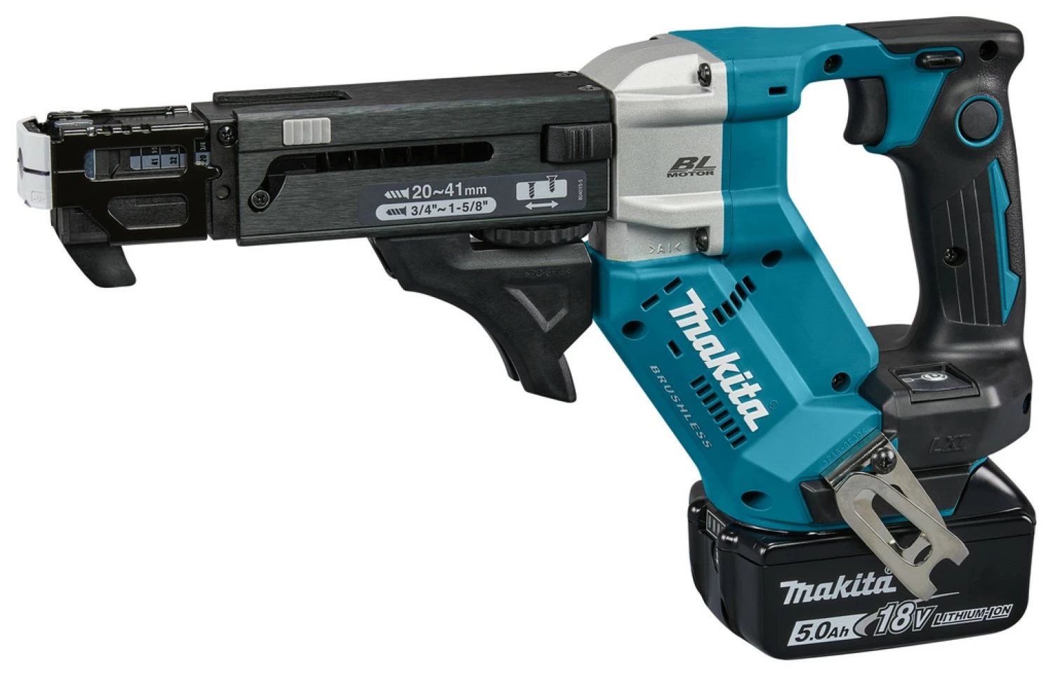 Makita DFR452RTJ Visseuse à bande sans-fil - 18 V Li-ion - Kit complet (2 X 5,0 Ah) dans Mbox - 20-41 mm-image