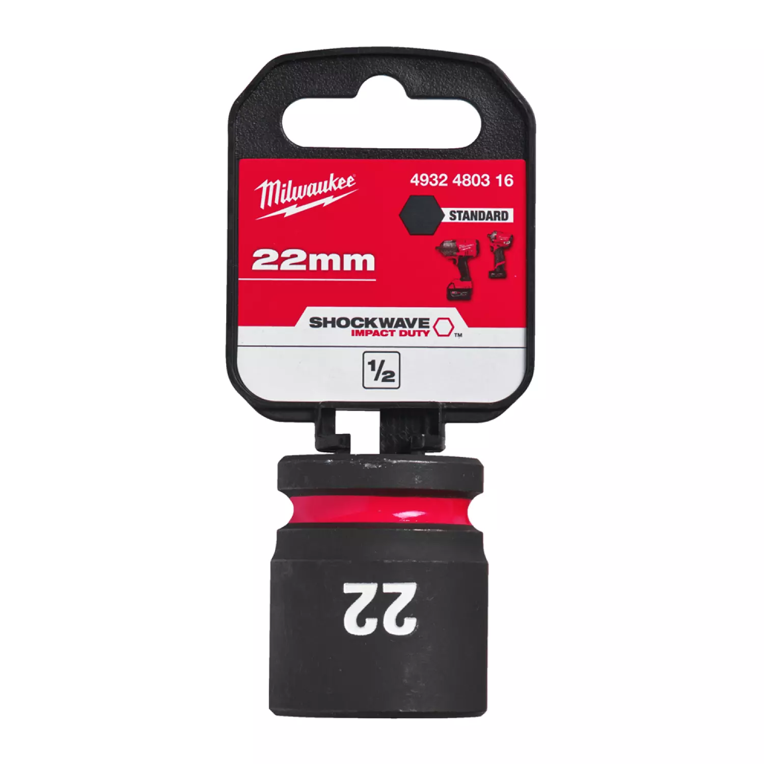 Milwaukee 4932480316 SHOCKWAVE krachtdop - 22 mm - 1/2"-image