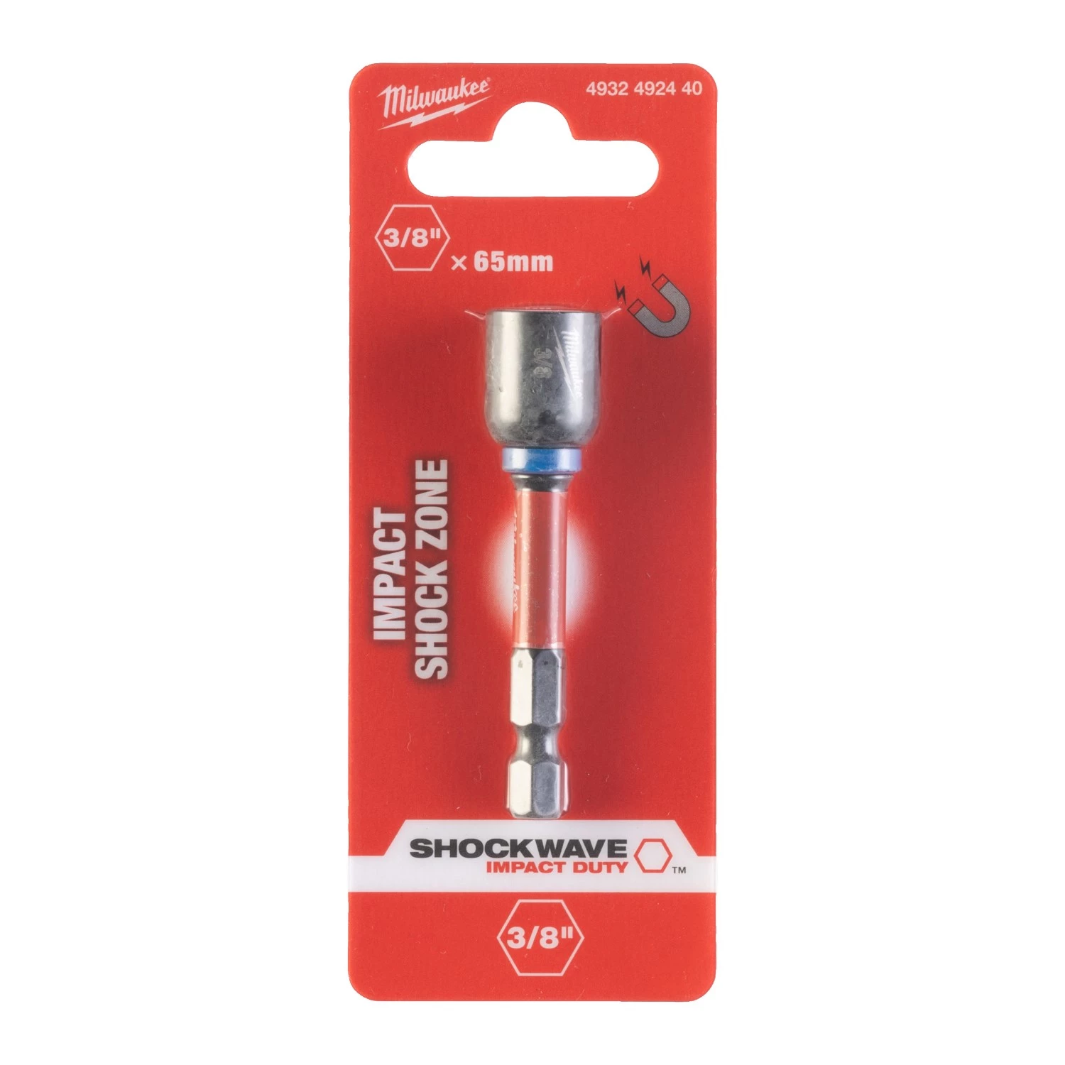 Milwaukee 4932492440 SHOCKWAVE™ Capuchon à percussion magnétique - 3/8 » x 65mm (1pcs)-image