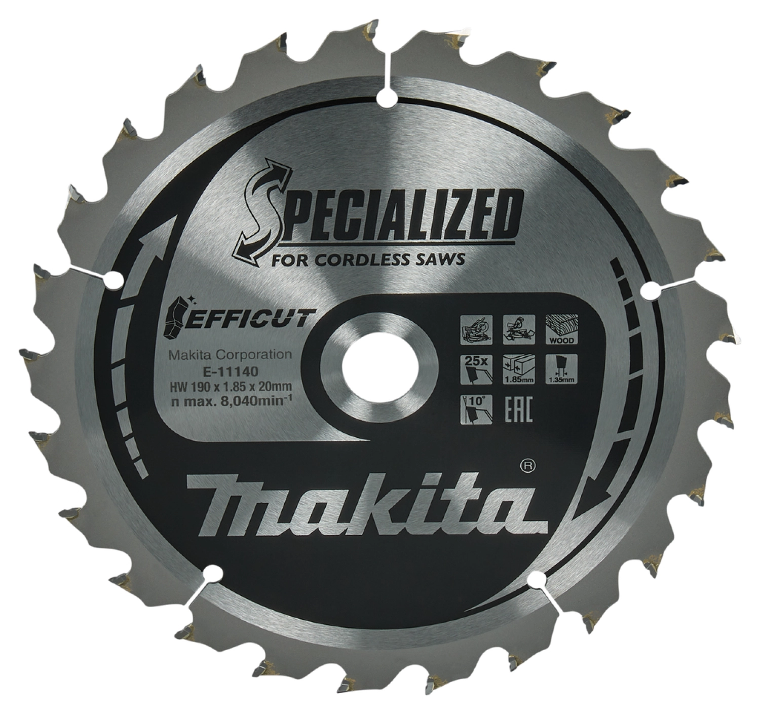 Makita E-11140 Efficut Cirkelzaagblad Hout - 190x20x1,85mm 25T-image