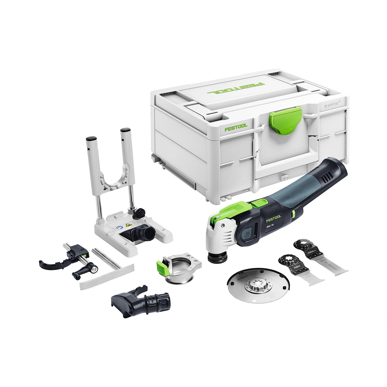 Festool OSC 18 E-Basic-Set 18V Li-Ion accu oscillerende multitool body in systainer - koolborstelloos