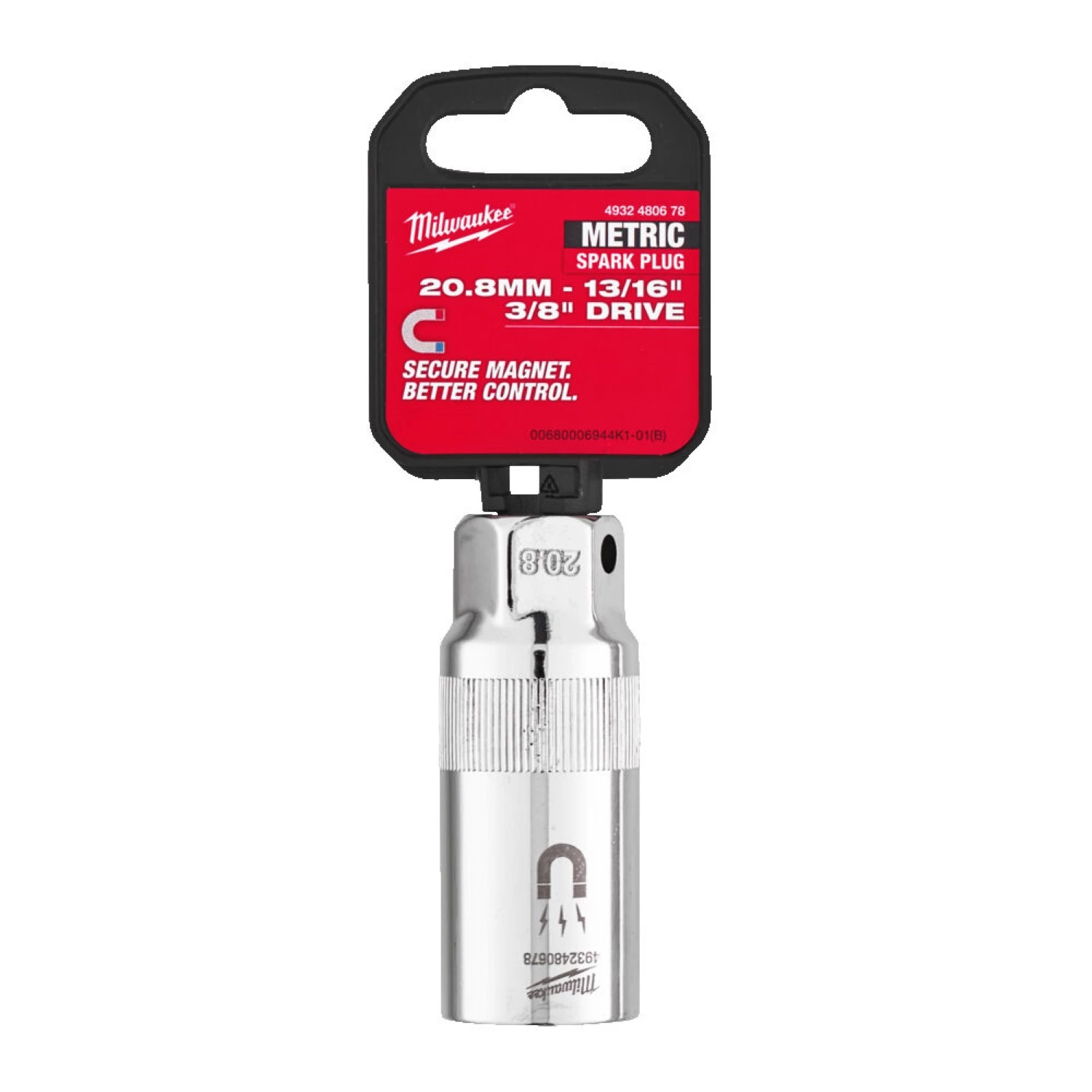 Milwaukee 4932480678 Bougiedop - 3/8" - 20.8mm magnetisch-image