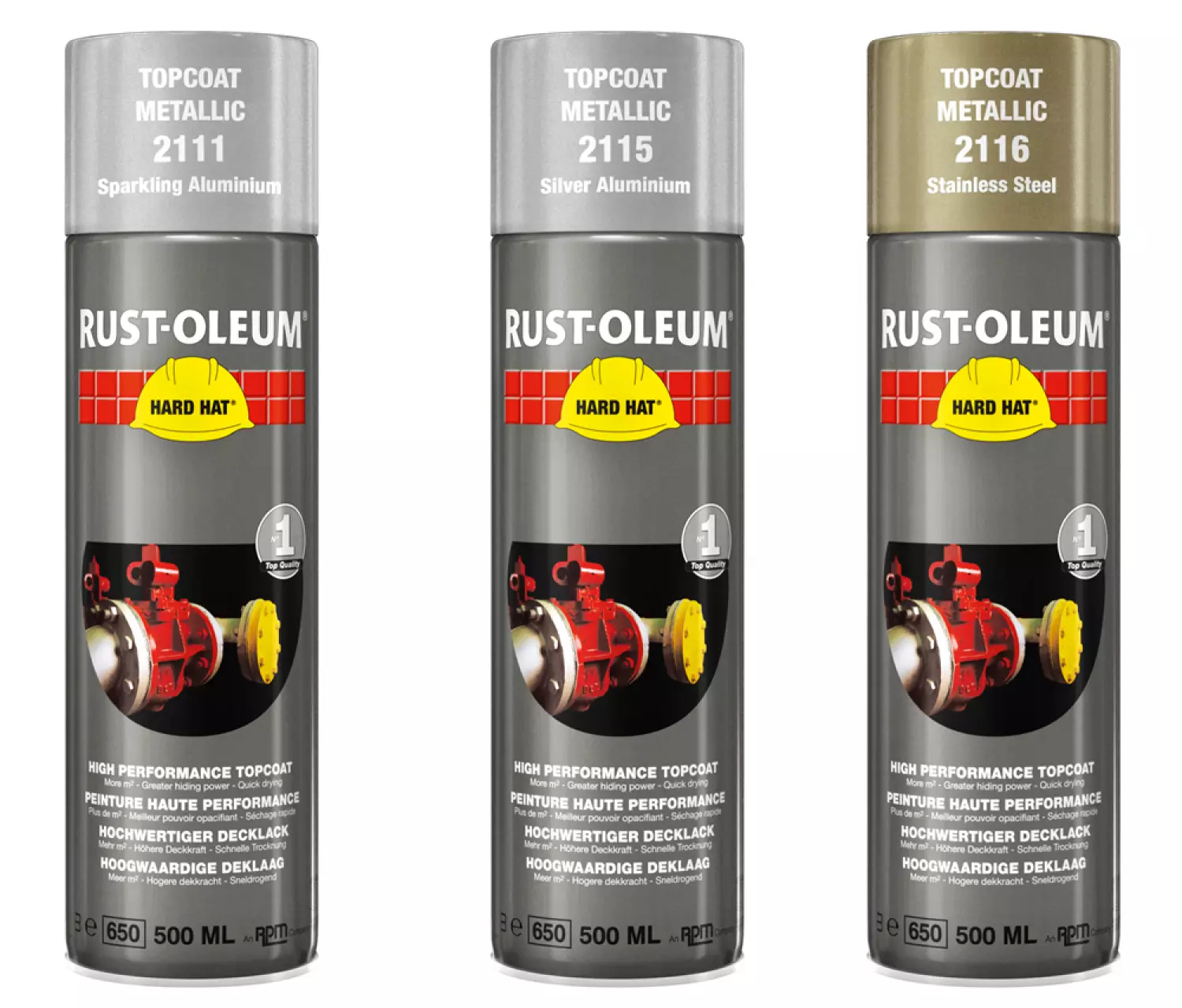 Rust-Oleum Spuitbus Topcoat spray metallic - aluminium - 0,5L-image