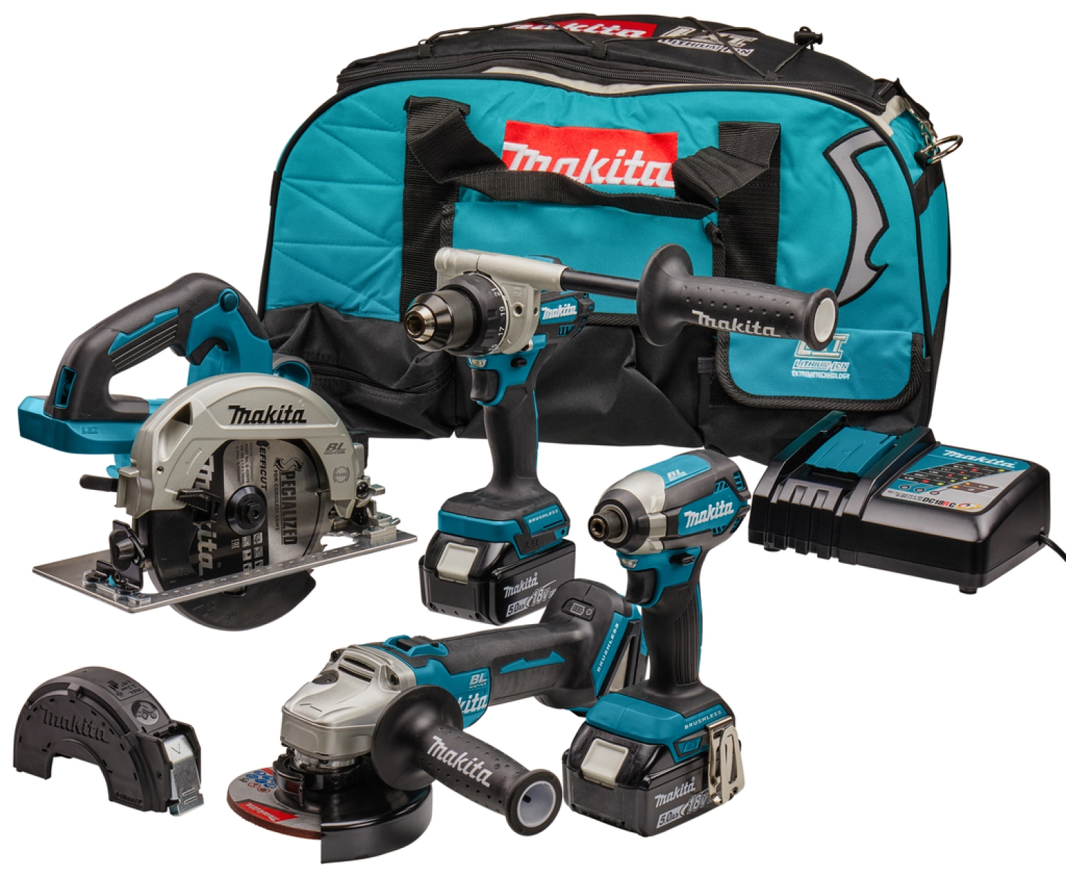 Makita DLX4156TX1 LXT 18V Li-Ion accu combiset (2x 5,0 Ah accu) in tas-image