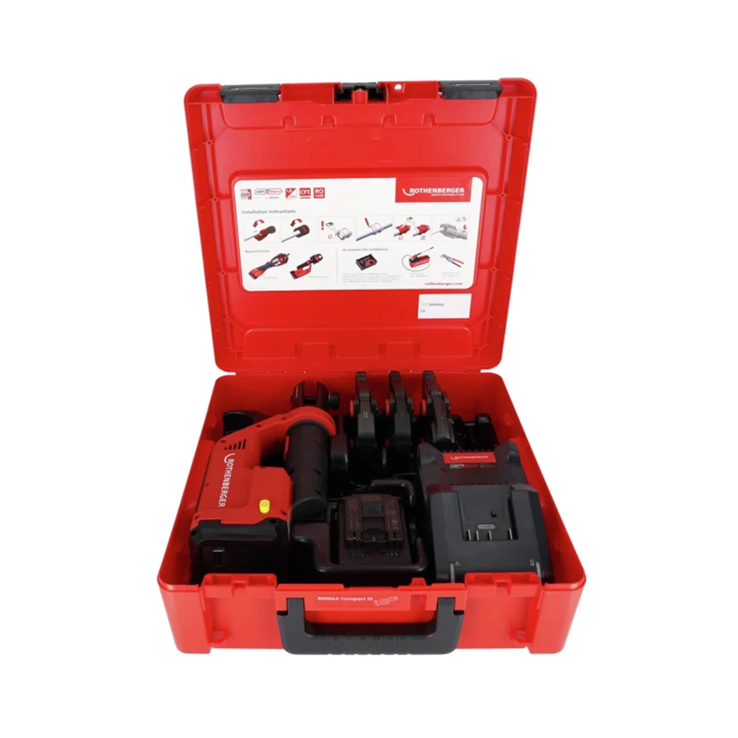 Rothenberger 1000004283 Romax Compact III 18V accu perstang set (1x 4.0Ah accu + lader) incl. U bekken - 16-20-25mm - AMPShare-image