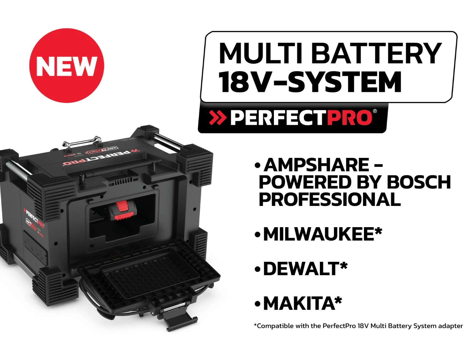 PerfectPro ROCKHART RH4 18V multi battery Bouwradio - FM RDS / DAB+ - AUX-in - bluetooth-image