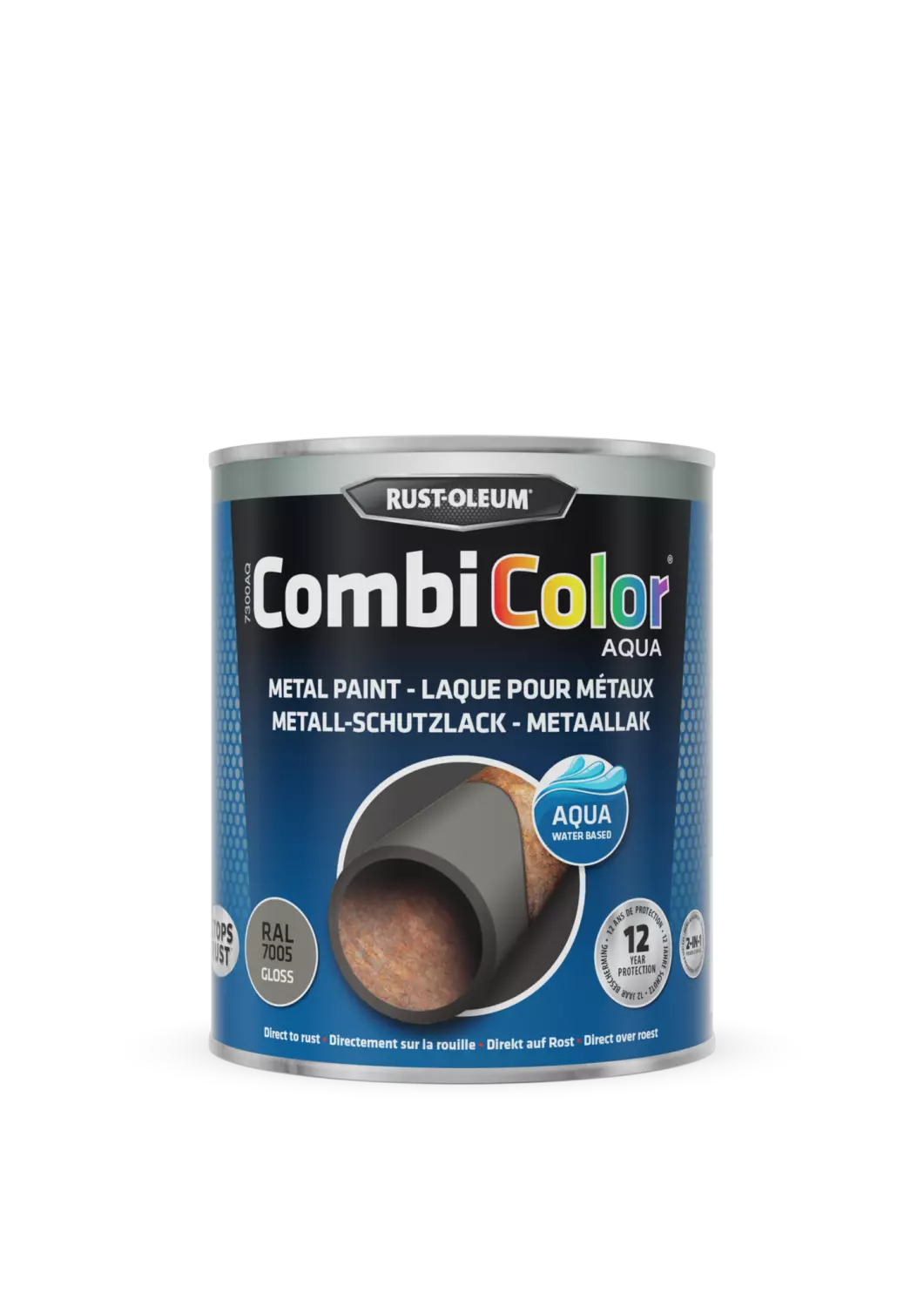 Rust-Oleum Combicolor Aqua Hoogglans -  Ral 7005 muisgrijs - 0,75L