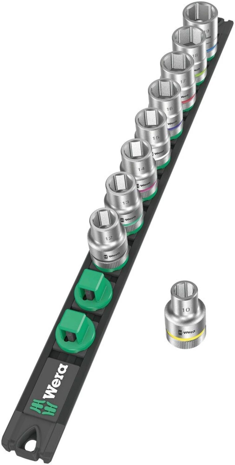 Wera 05005460001 Barrette magnétique à douilles 9 pièces C 4 jeu de douilles Zyklop avec support - 1/2 »-image