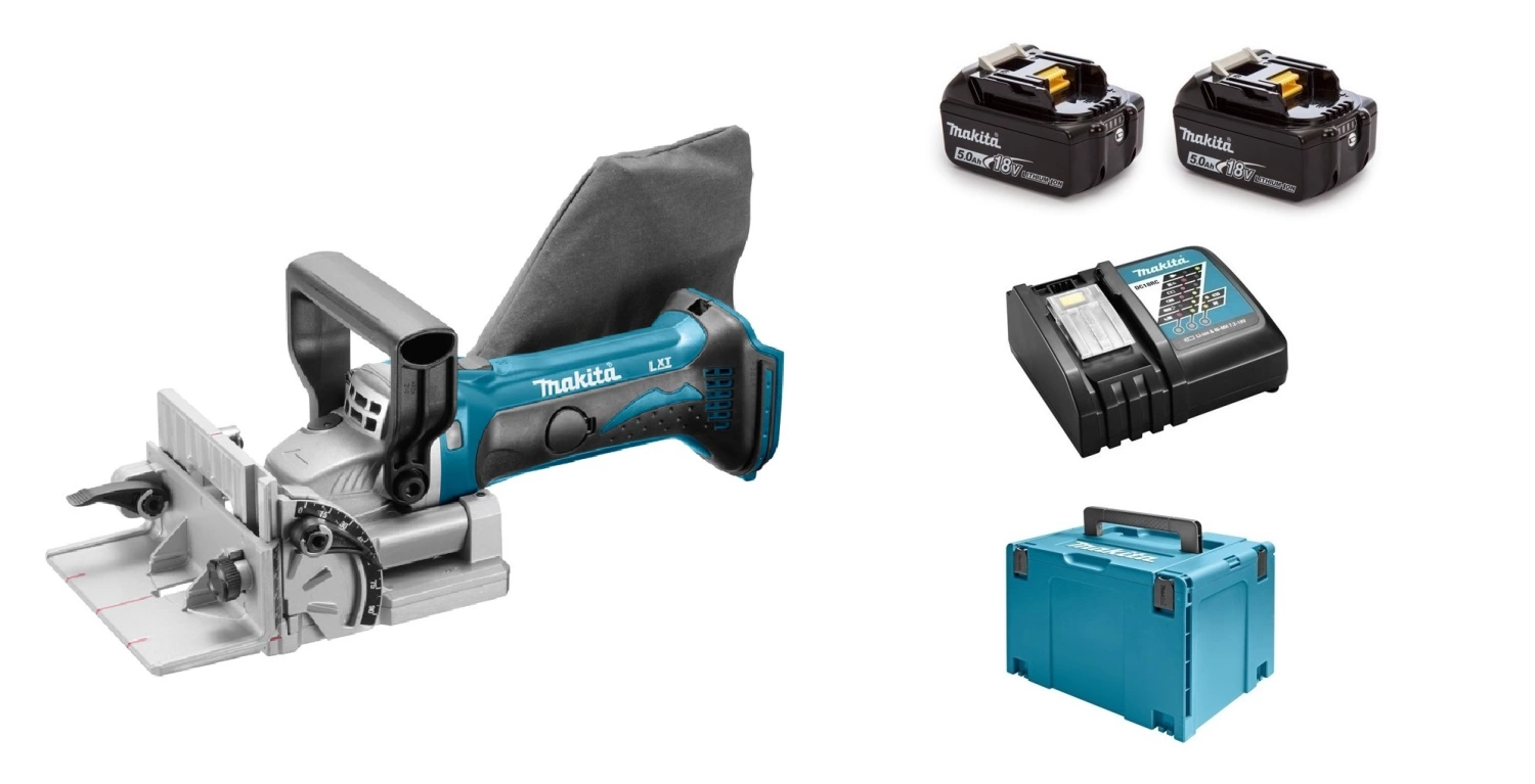 Makita DPJ180RTJ Lamelleuse sans-fil 18V Li-ion - Kit complet (2x batteries 5,0 Ah) dans MAKPAC-image