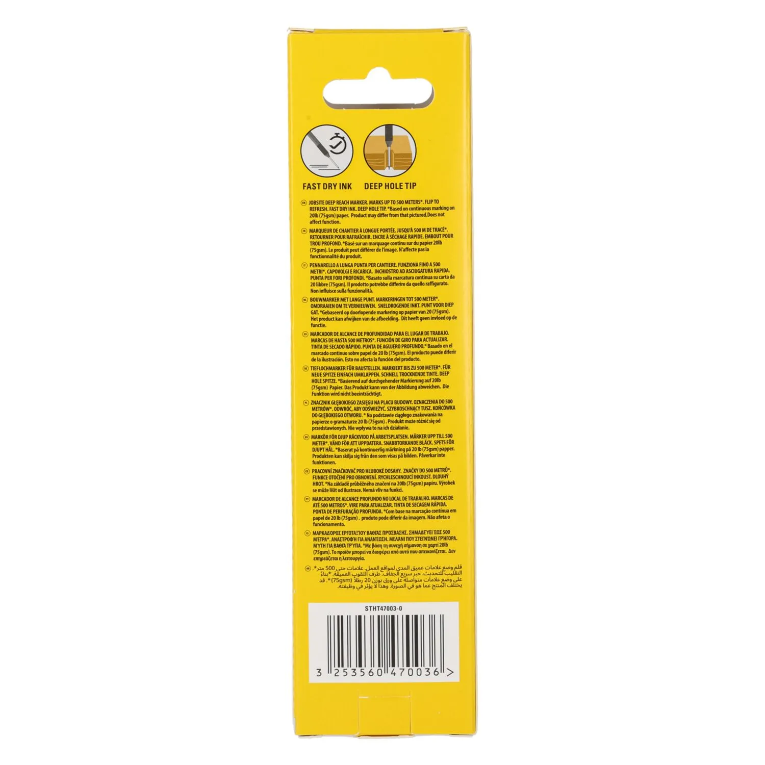 Stanley STHT47003-0 Markeerstift voor diep bereik met holster - Zwart