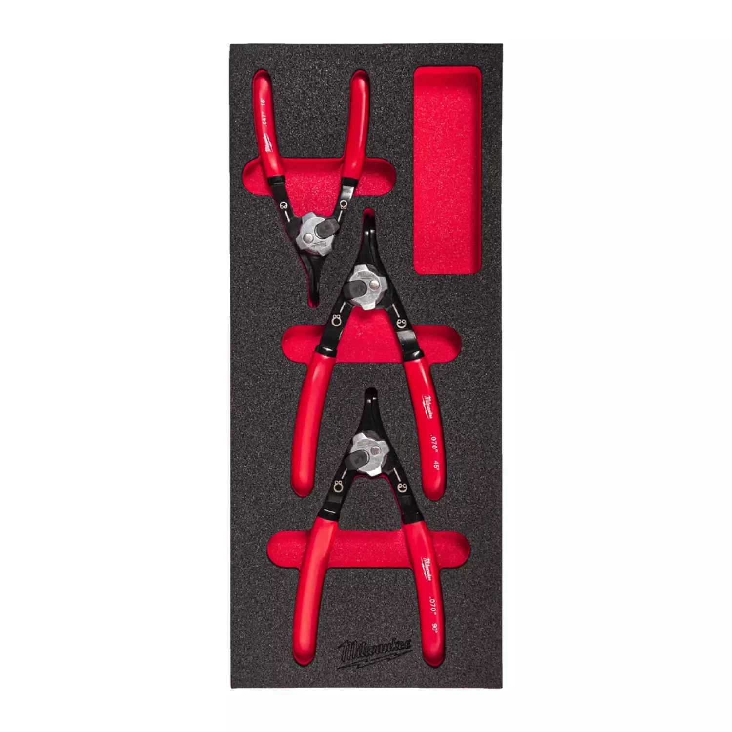Milwaukee 4932493632 Set de 3 pinces à circlips en mousse avec incrustation-image