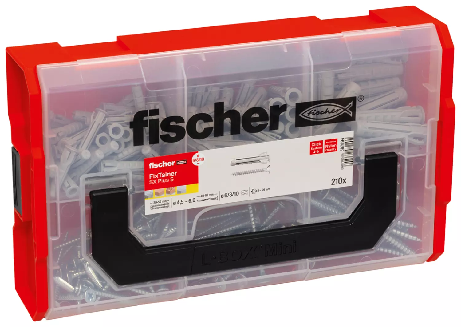 Fischer FixTainer ancre à vis SX Plus - 6,8 et 10 avec vis