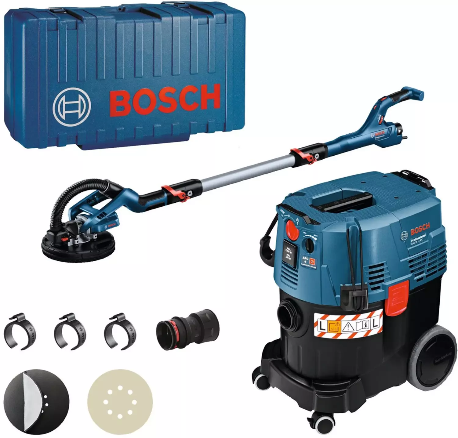 Bosch 0615A5004P Ponceuse à long manche GTR 55-225 + Aspirateur de chantier GAS 35 L AFC-image