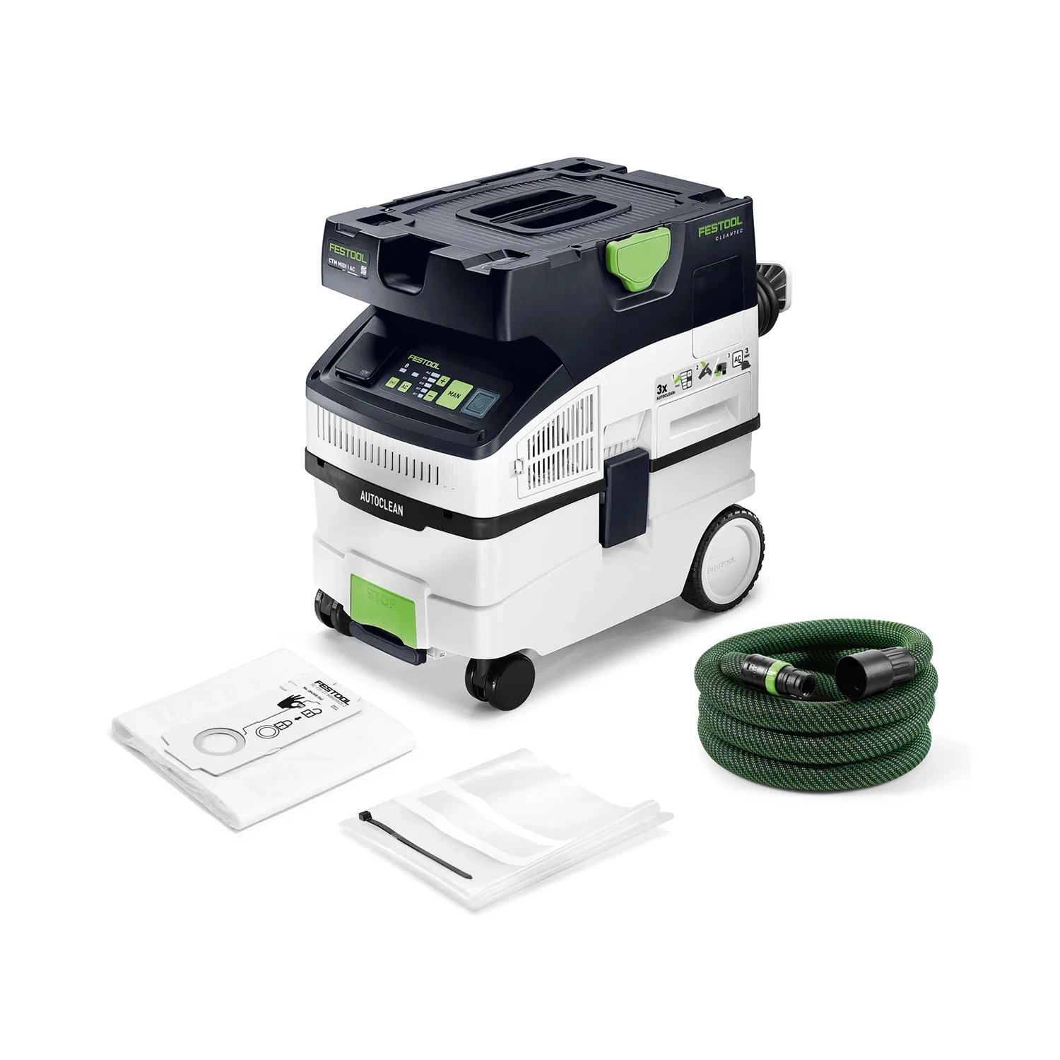 Festool CTM MIDI I AC Aspirateur autoclean - 1200 W - Classe M - 15 L