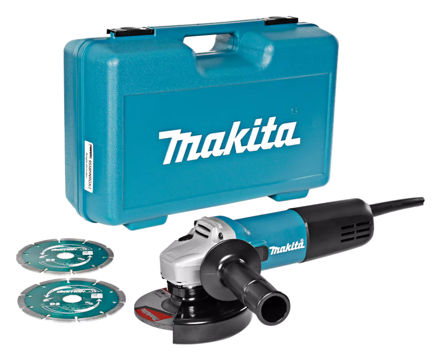 Makita 9558HNRGK2 - Meuleuse d'angle avec 2 disques diamantés dans coffret - 840W - 125mm-image