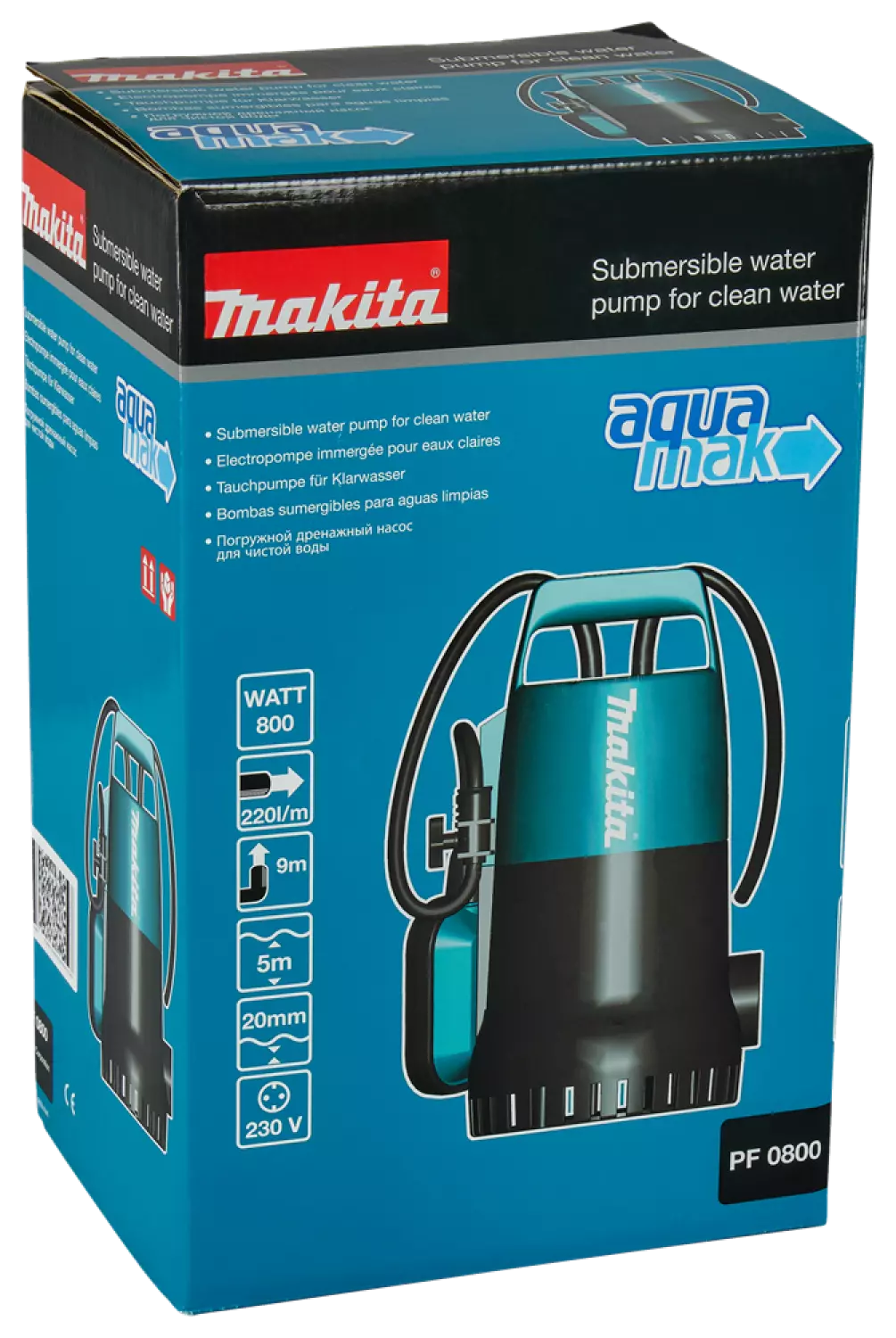 Makita PF0800 Pompe submersible pour eau propre - 800W - 9m - 13200 l/hour-image