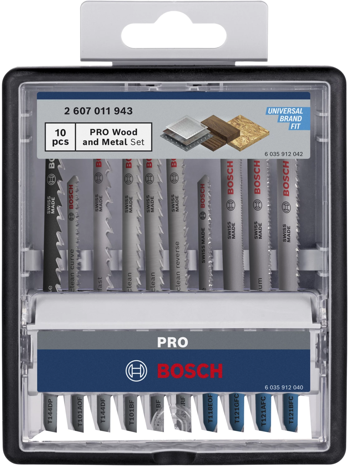 Bosch 2607011943 PRO Jeu de 10 lames de scie à bois et à métaux en cassette Robustline - 100 mm-image