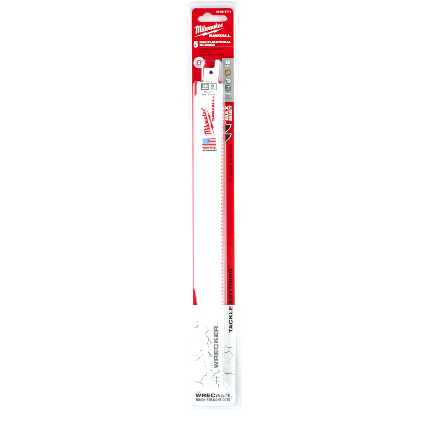 Milwaukee 48475711 Sawzall Reciprozaagblad Wrecker - 300mm x 7/11TPI - multi mat. - 5st-image