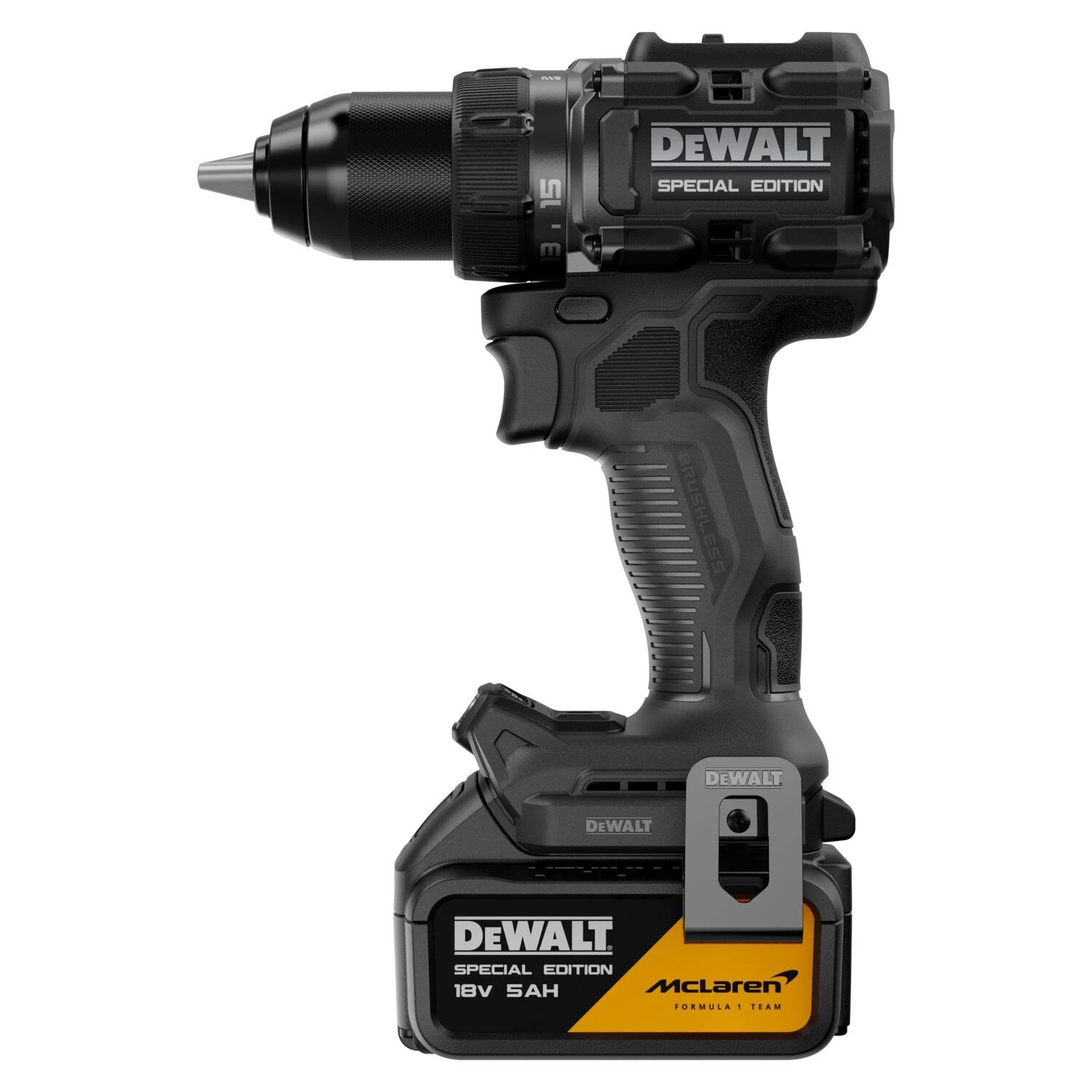 DeWALT X MCLAREN DCD81MP2T-QW Kit perceuse-visseuse sans fil 18 V XR  (2 batteries 5,0 Ah + chargeur)