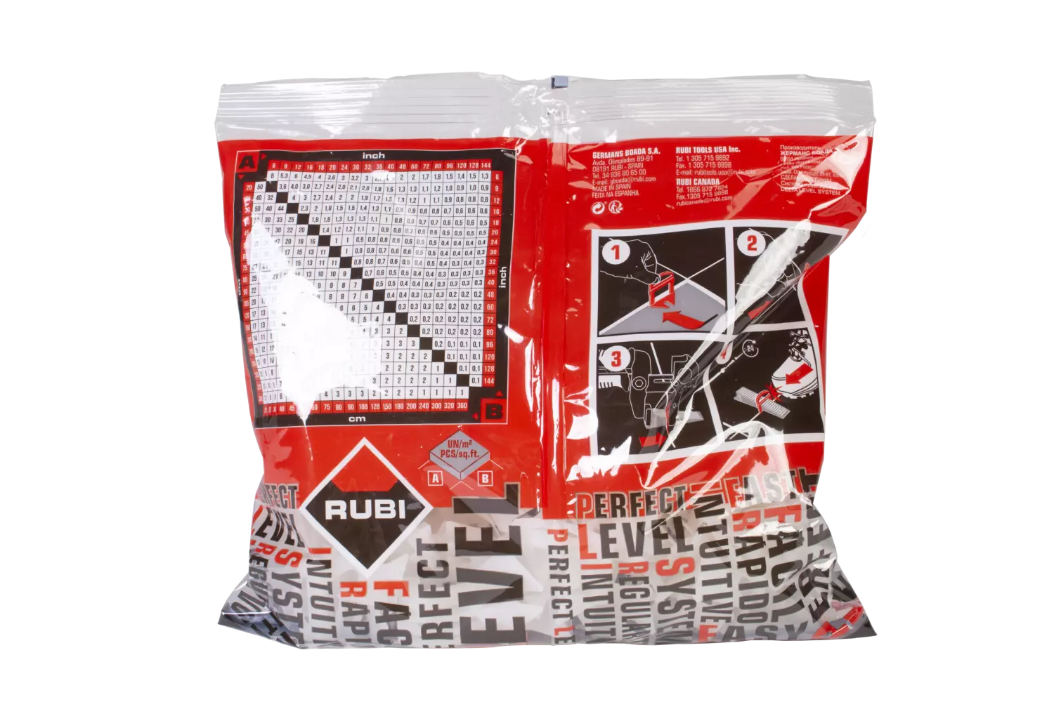 Rubi 02870 Delta Levelling Clips - 1,0mm - 3-12mm (2400st)-image