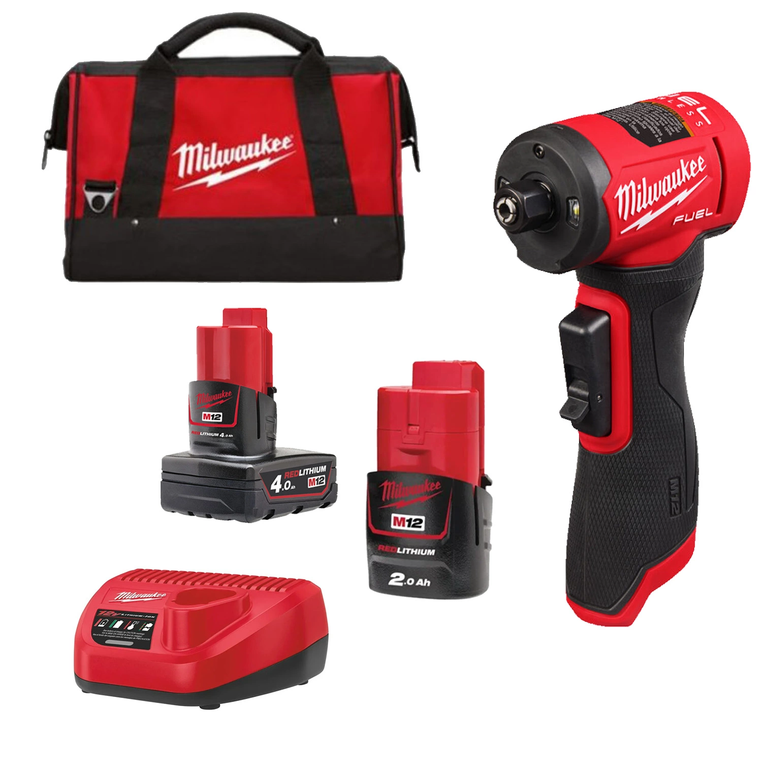 Milwaukee M12 FDGA2-522BA Kit meuleuse d'angle sans fil 12 V Li-ion avec accessoires (1 batterie 5,0 Ah + 1 batterie 2,0 Ah) dans un sac-image