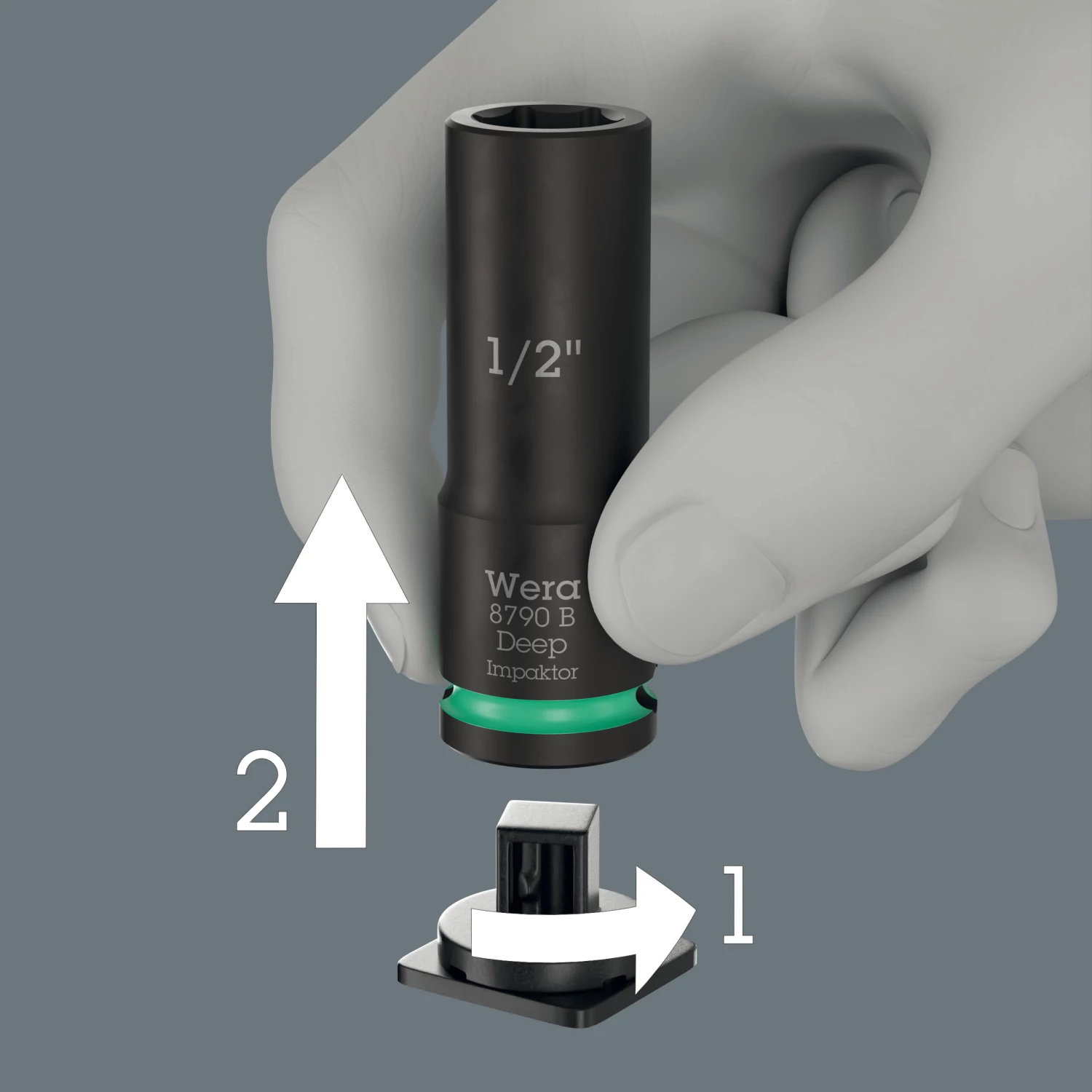 Wera 05005581001 13 pièces 8790 B Impaktor Deep Imperial Set 1 jeu de douilles dans un coffret - 3/8"-image