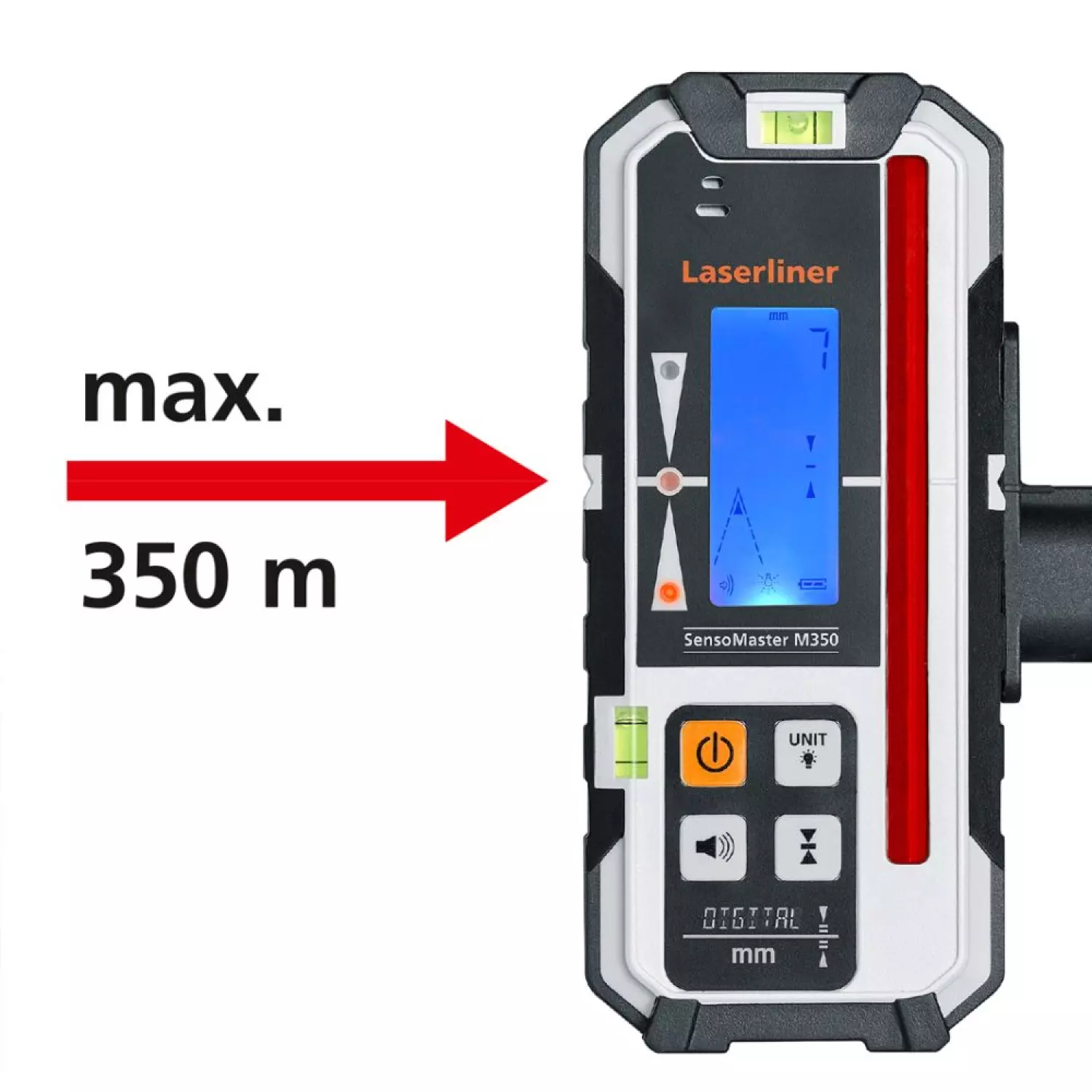 Laserliner SensoMaster M350 Handontvanger voor rotatielaser - Rood - 350m-image