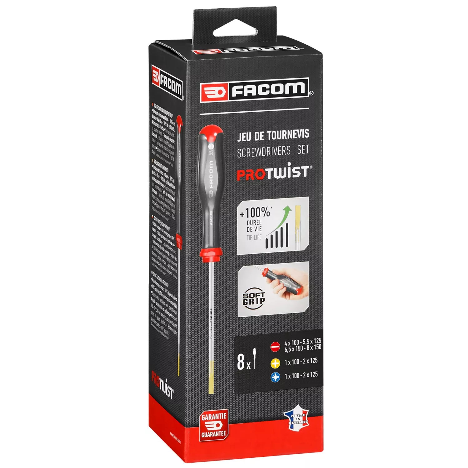 Facom AT.J8PB jeu de tournevis Protwist 8 pièces - PH/PZ/SL