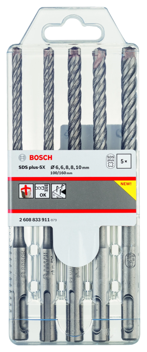 Bosch 2608833911 PRO Hamerboorset SDS plus-5X - 6/6/8/8/10 mm (5 stuks)-image